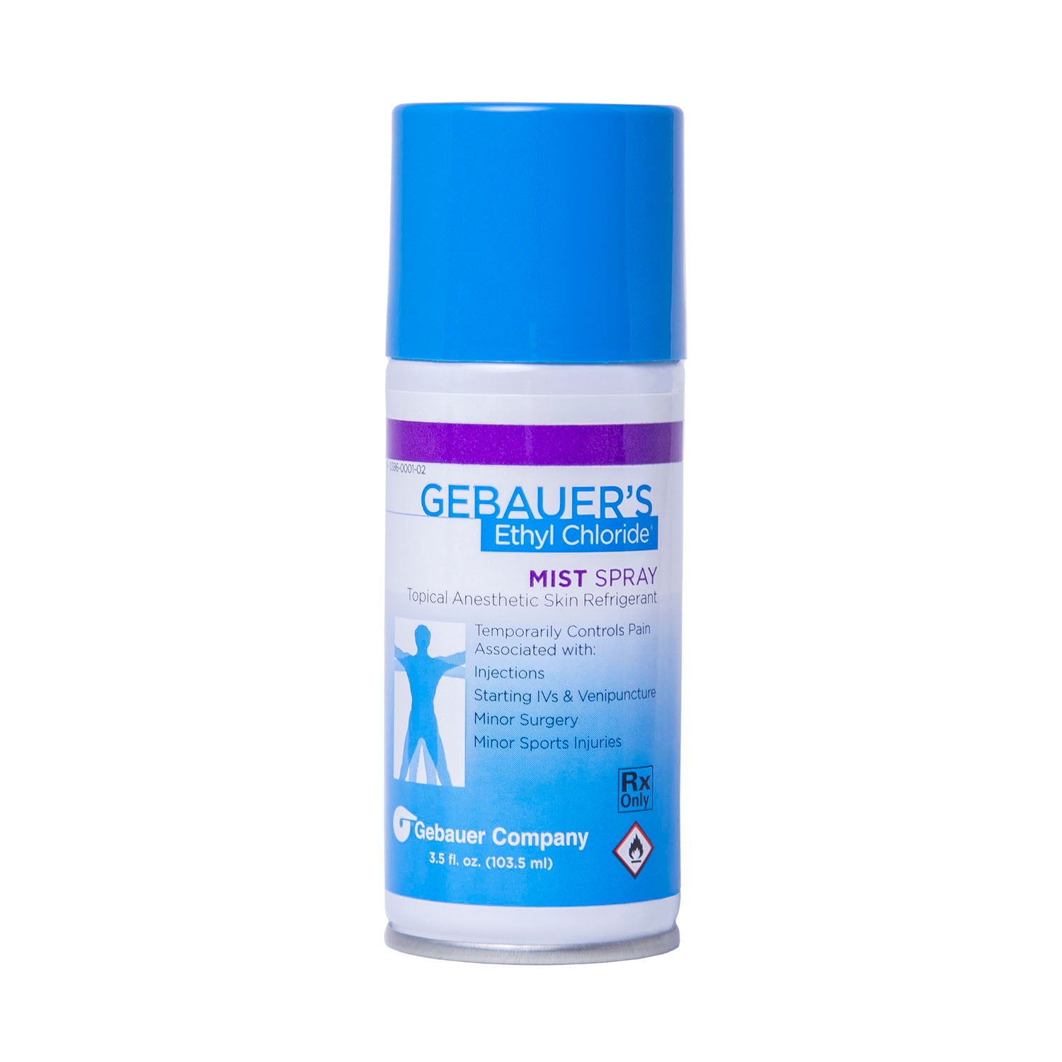 0386-0001-02 - Gebauer Company - Mist Spray, 3.9 fl oz (115ml), Aerosol Can (Rx), 12/dz (HAZMAT Fees Apply, cannot ship via Air or to AK, GU, HI, MP, PR, VI - See Vendor Information Page for more details) REQUIRES HAZMAT SHIPMENT , dz