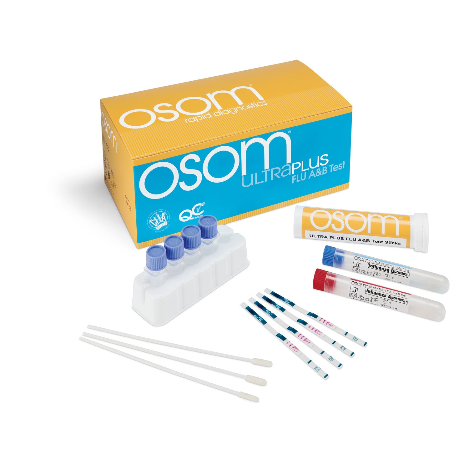 1032 - Sekisui Diagnostics, LLC - OSOM Ultra Plus Flu Test A&B Test Kit, 25/bx (Continental US Only) (Short-Dated; Non-Returnable) , bx