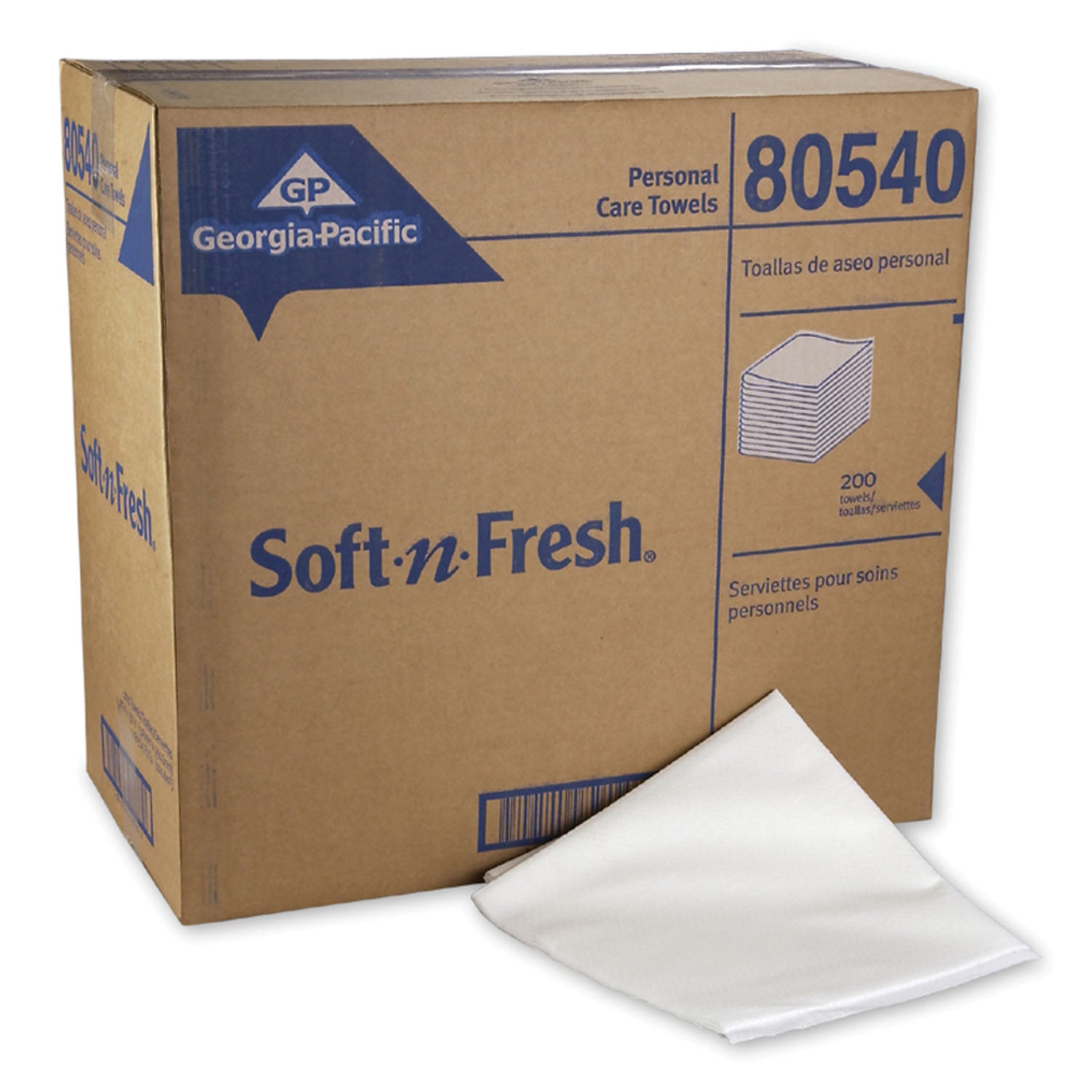 80540 - Georgia-Pacific Consumer Products - Toallas de baño desechables Airlaid para el cuidado del paciente, blancas, 19½" x 39", 200 hojas/caja