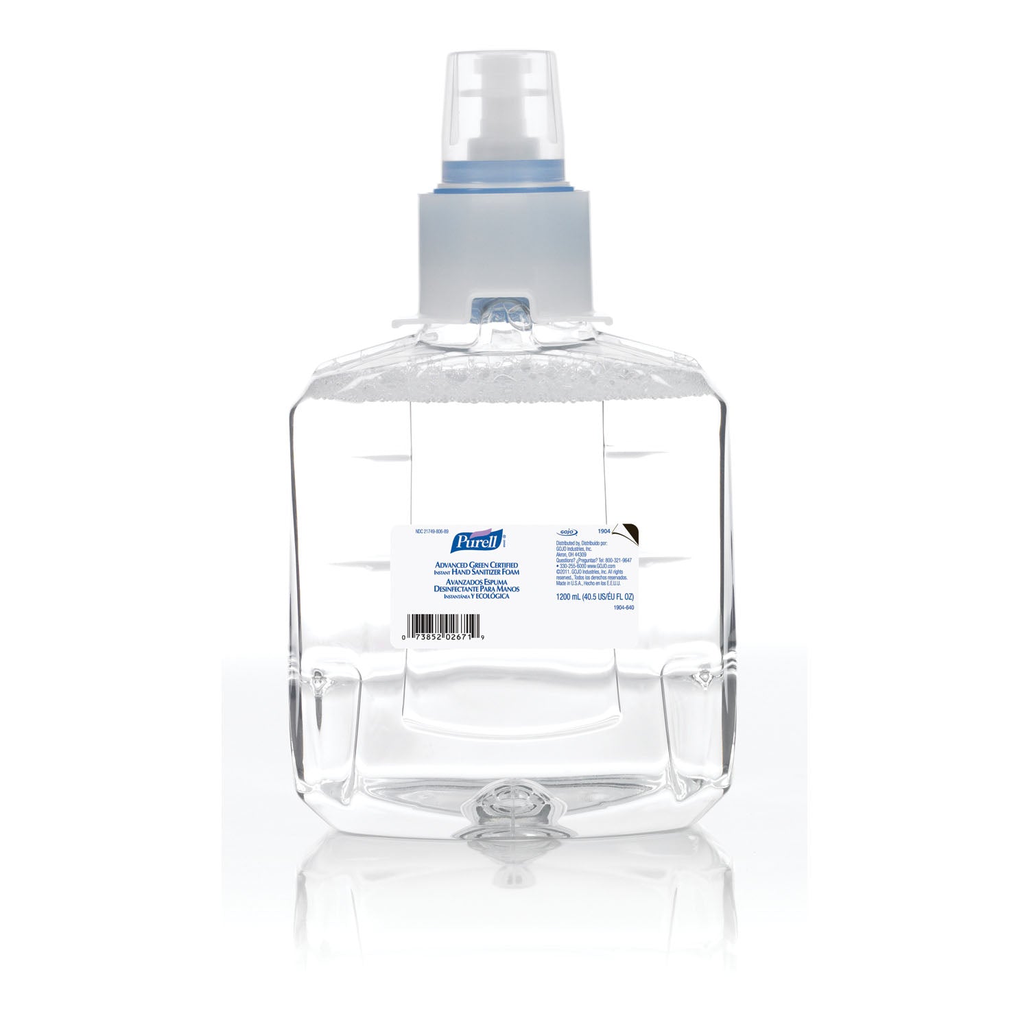 1904-02 - GOJO Industries, Inc. - LTX™ Instant Foam Hand Sanitizer, 1200mL, 2/cs (091208) (HAZMAT Fees Apply, cannot ship via Air or to AK, GU, HI, MP, PR, VI) , cs