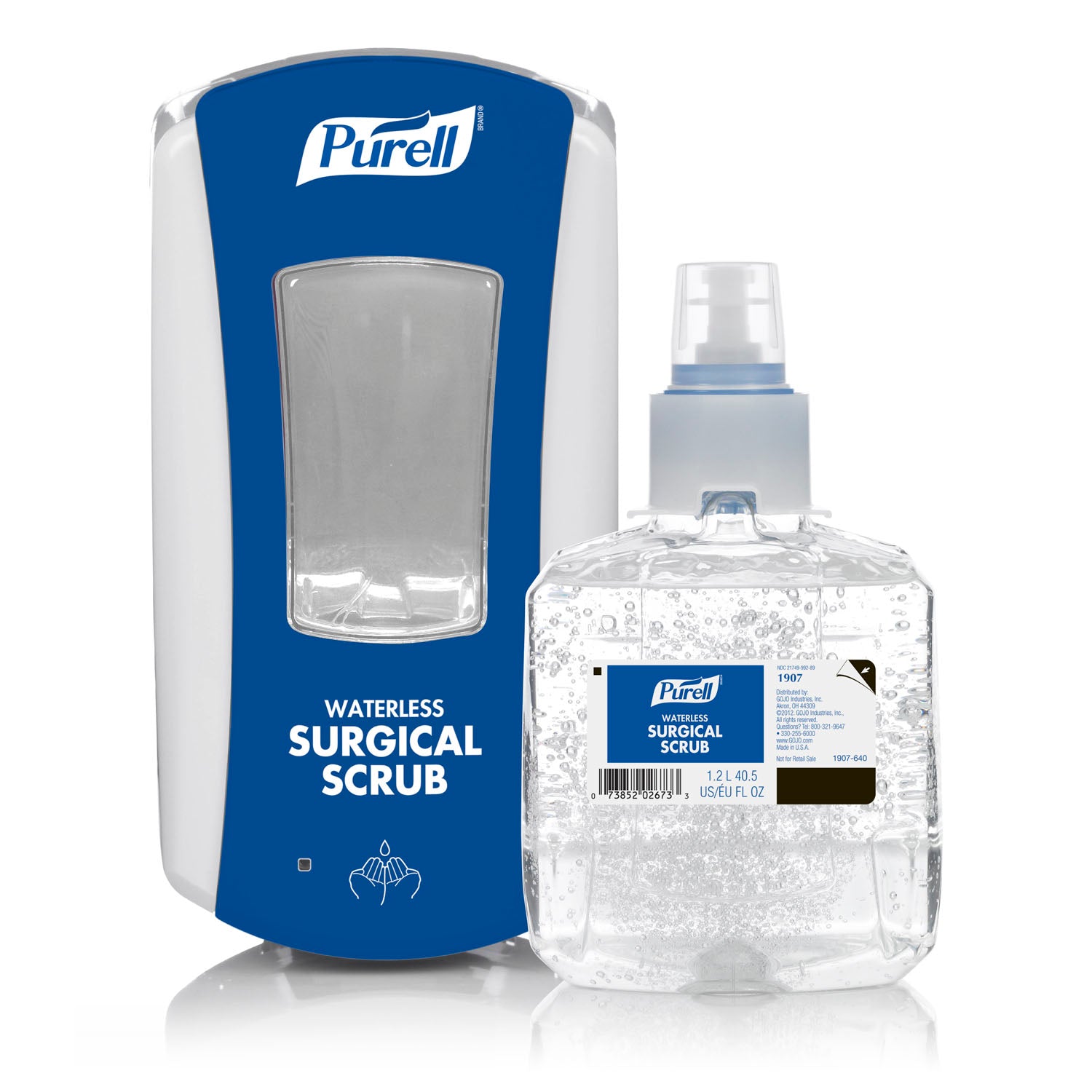 1932-04 - GOJO Industries, Inc. - LTX-12™ Waterless Surgical Scrub Dispenser, Touch Free, Blue/White, For 1907, 4/cs (Surgical Scrub Sold Seperately) , cs
