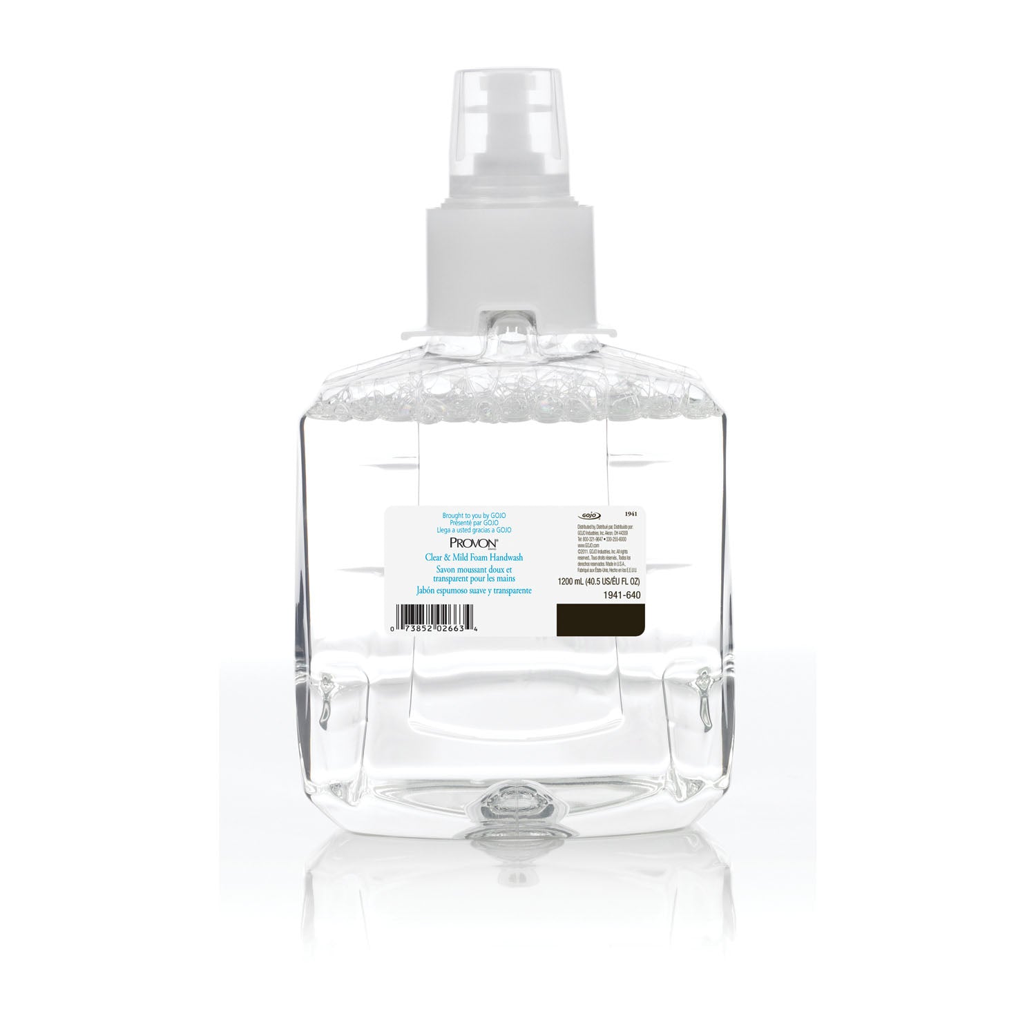 1941-02 - GOJO Industries, Inc. - Handwash, Foam, Clear & Mild, 1200mL Refill, 2/cs (258 cs/plt) , cs