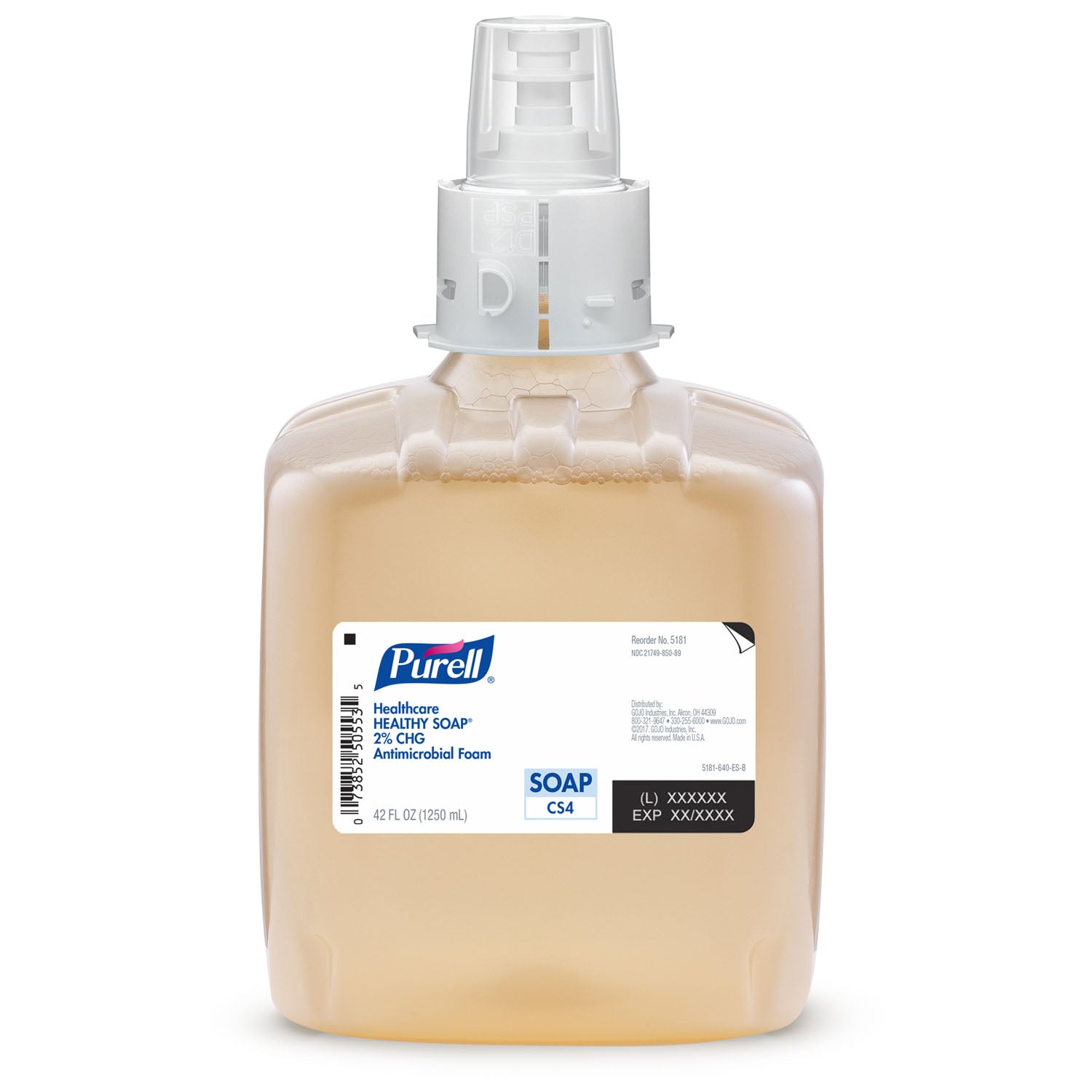 5181-03 - GOJO Industries, Inc. - Healthcare Healthy Soap® 2.0% CHG Antimicrobial Foam, 1250 ml, Amber, 3/cs (150 cs/plt) , cs