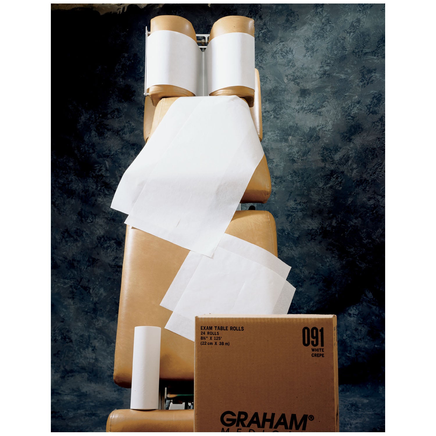 49020 - Graham Medical - Chiropractic Headrest Roll, 8½" x 225 ft, Economy, White, Smooth, 25/cs (54 cs/plt) , cs