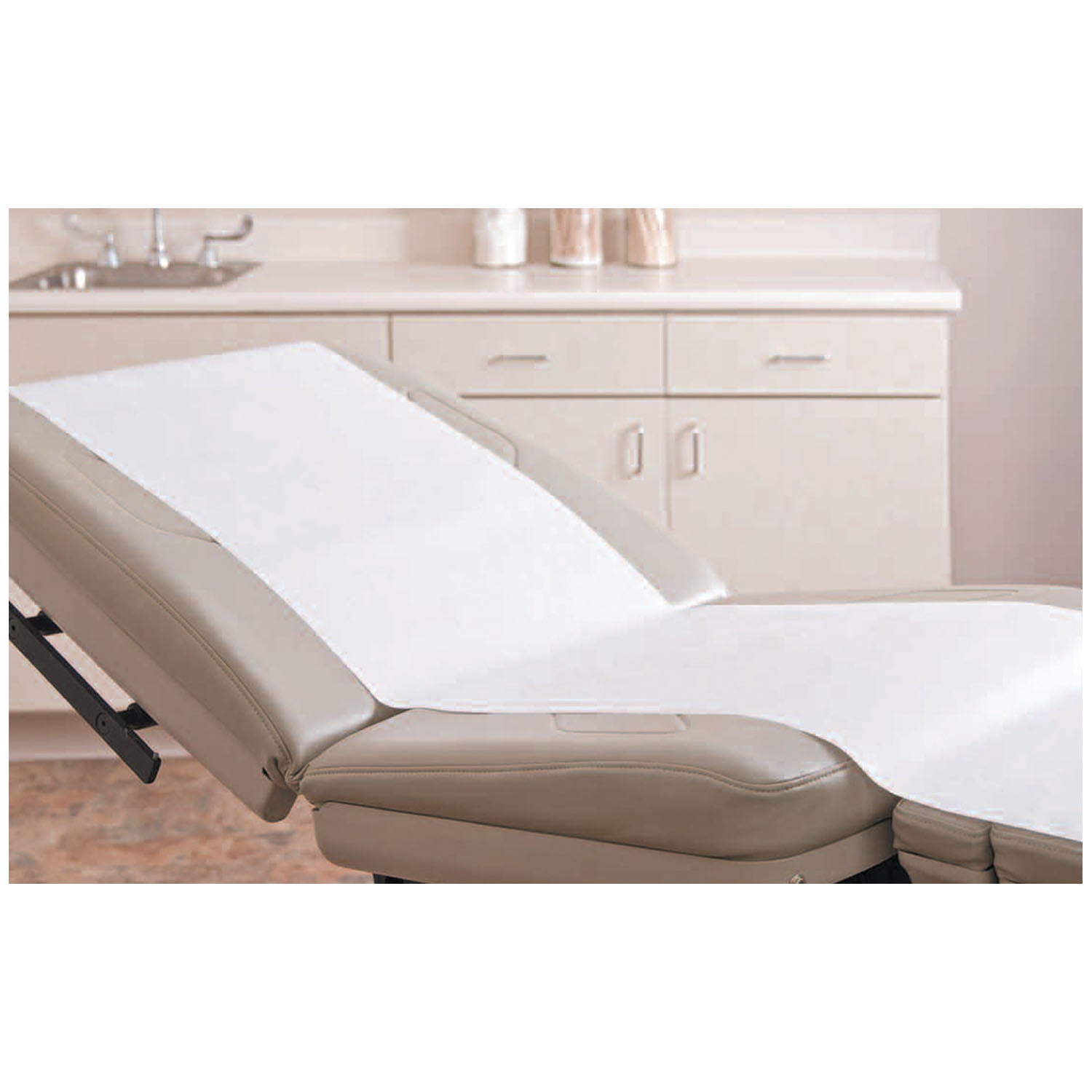 52166 - Graham Medical - Tissue Poly Stretcher Sheet, 40" x 90", White/Blue, 50/cs (42 cs/plt) , cs