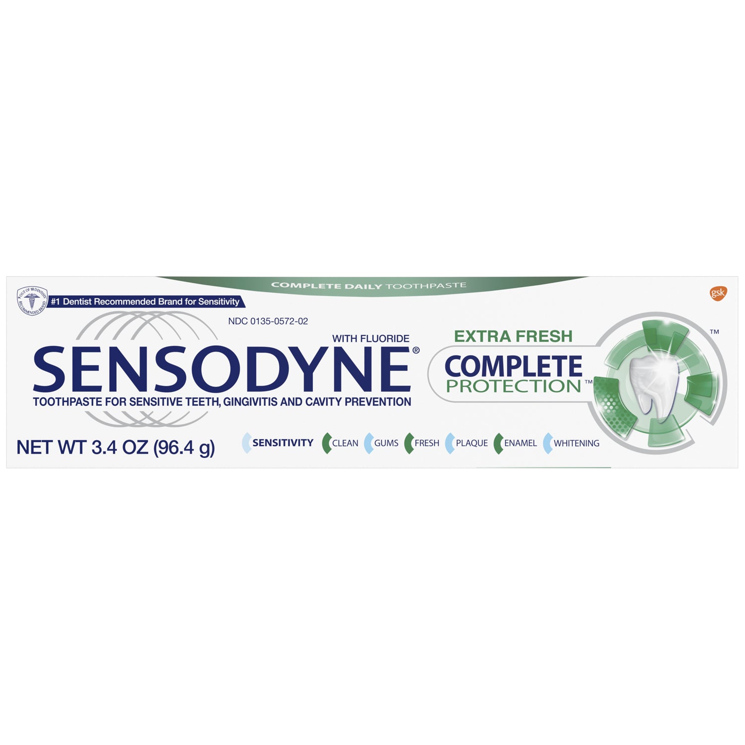 08560 - Haleon US Services Inc. - Sensodyne® Complete Protection Extra Fresh Toothpaste, 3.4 oz. tube, 6/pkg, 2 pkg/cs (12 tubes total) (Available for sale in US only) (Products cannot be sold on Amazon.com or any other third Party sites.) (Item is Non-R