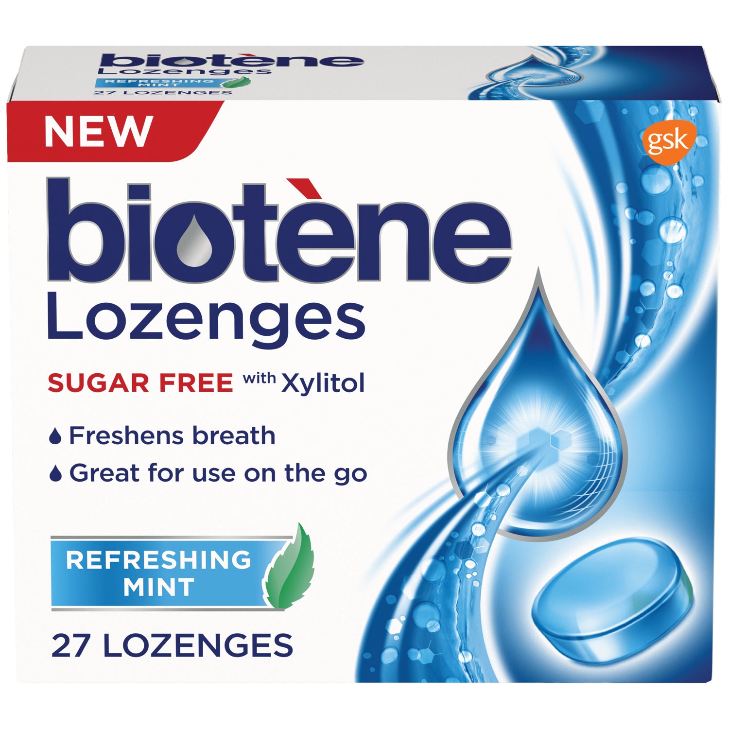 60000000115942 - Haleon US Services Inc. - Biotene 無糖潤喉糖(含木糖醇),清爽薄荷味,27 粒/盒,12 盒/箱(僅限美國銷售)(產品不得在 Amazon.com 或任何其他第三方網站上銷售。),箱