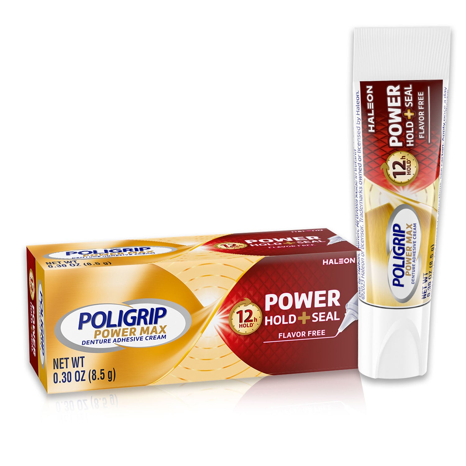 60000000201796 - Haleon US Services Inc. - Poligrip Power Max Denture Adhesive Cream, Hold+Seal. 8.5g tube, 48 tubes/cs (Available for sale in US only) (Products cannot be sold on Amazon.com or any other third Party sites.) , cs