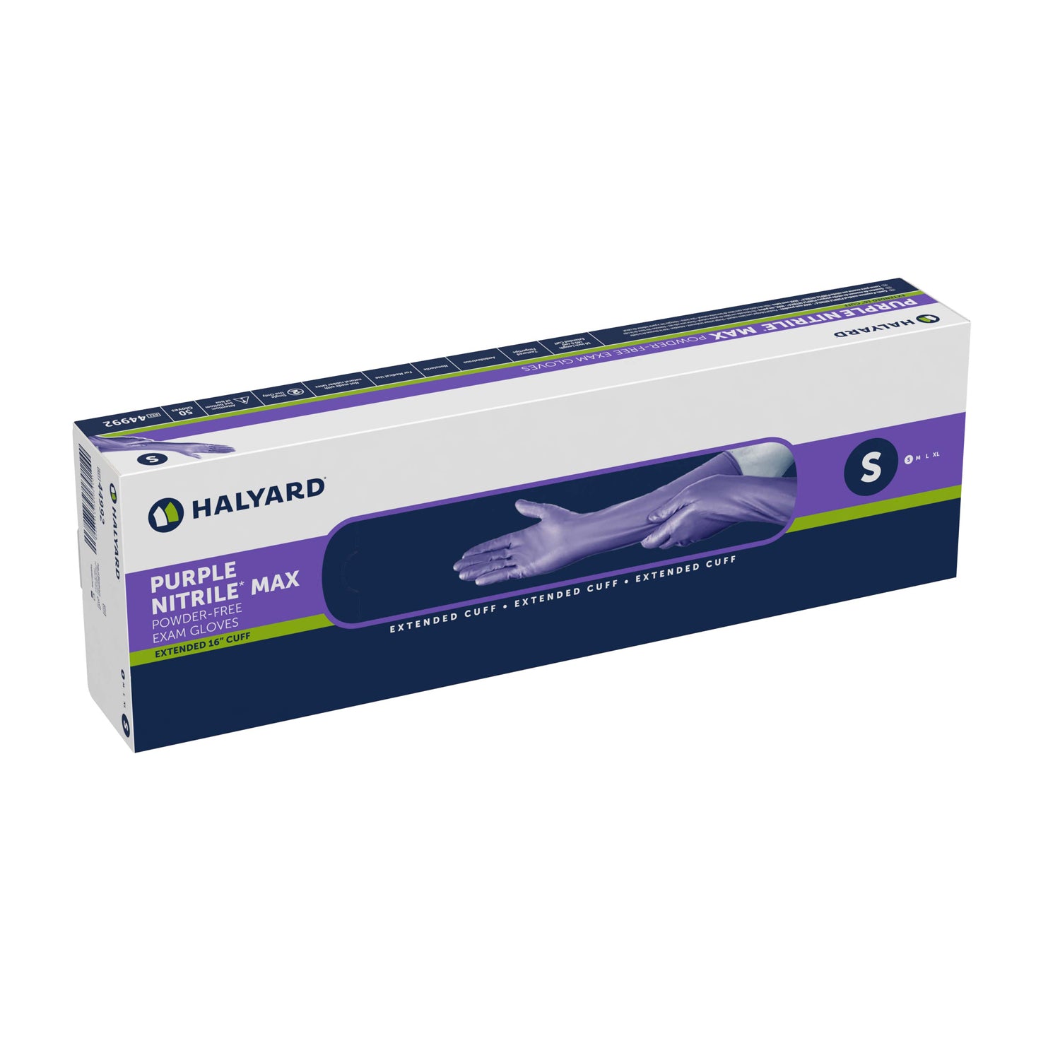 44993 - O&M Halyard - Purple Nitrile Max Powder-Free Exam Glove, Medium, 50/bx 8bx/cs (US Only) , cs
