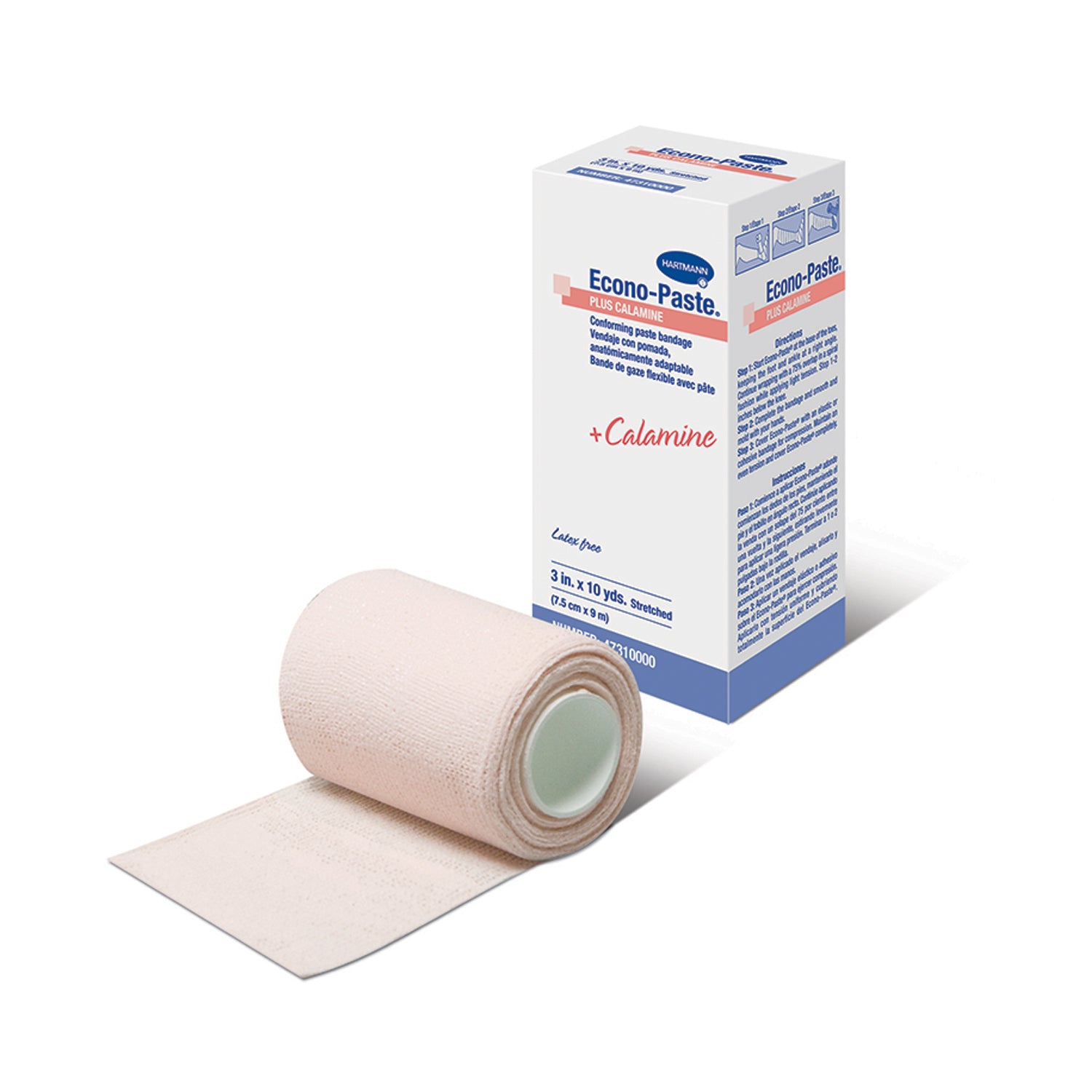 47310000 - Hartmann USA, Inc. - Pasta de óxido de zinc, calamina sobre vendaje de gasa flexible, 3" x 10 yardas, 1 rollo/caja, 12 cajas/caja (Hartmann tiene un mínimo de $3000 para pedidos con envío directo), caja