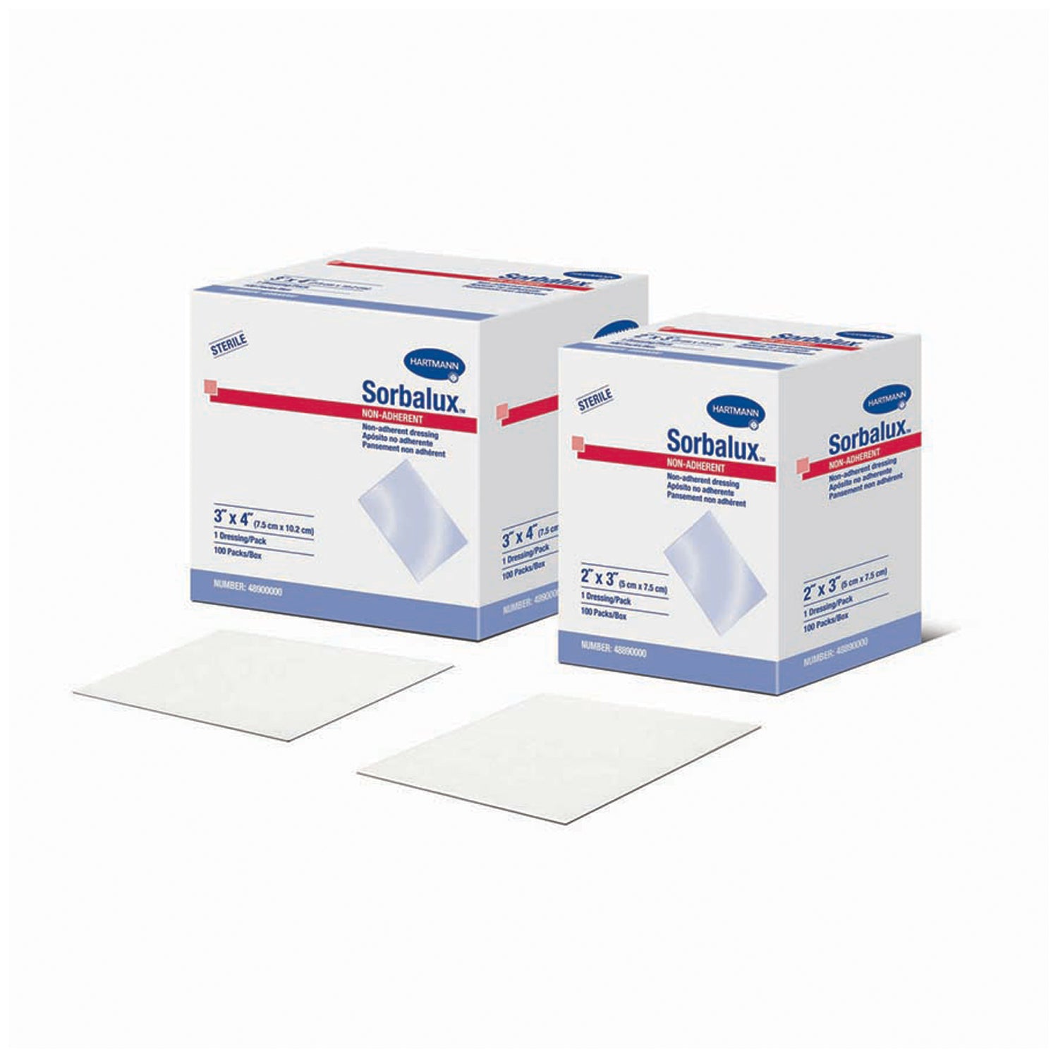 48900000 - Hartmann USA, Inc. - Dressing, Non-Adherent, Latex Free (LF), Sterile, 3" x 4", 100/bx, 24 bx/cs (Hartmann has a $3000 Minimum for Drop Ship Orders) , cs