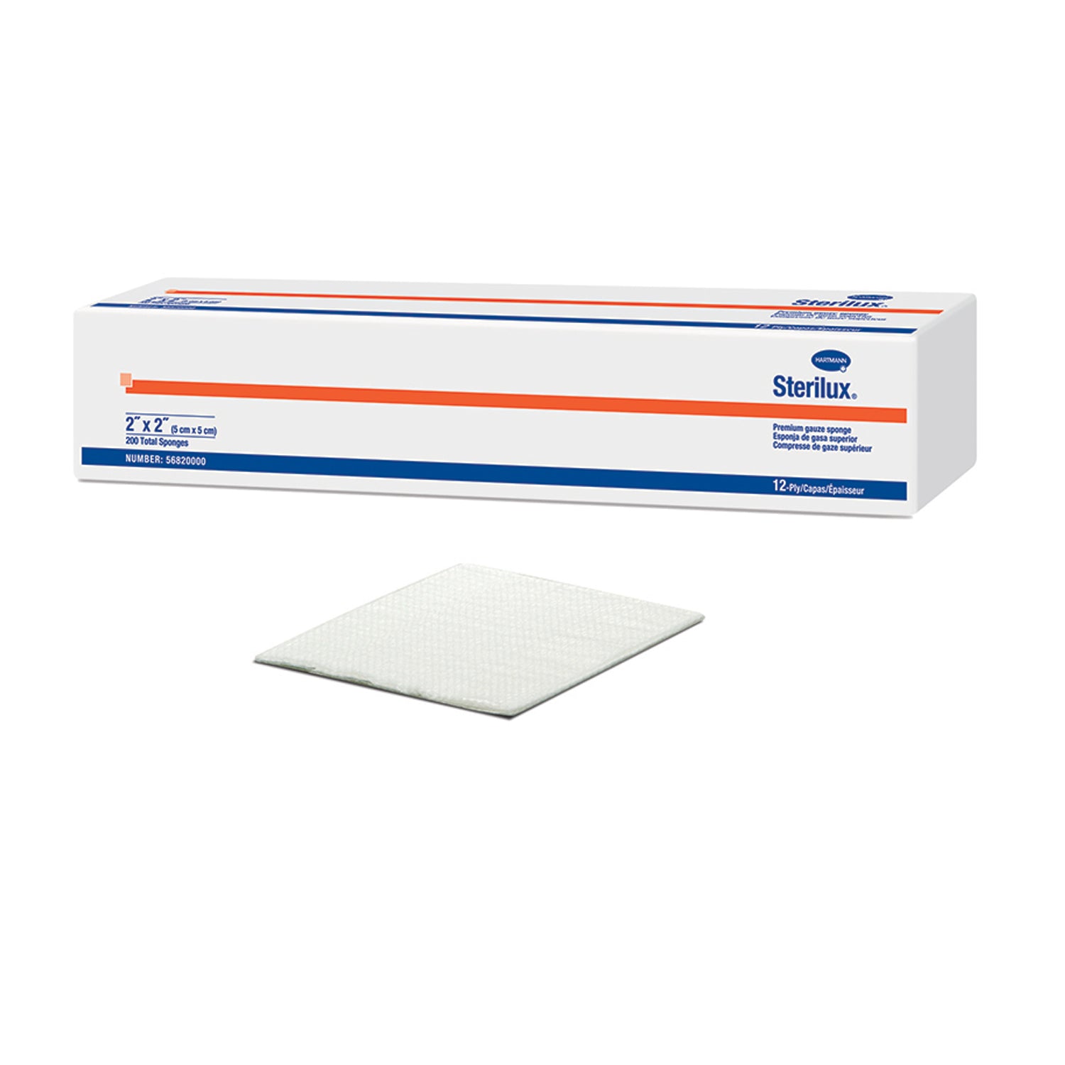 56850000 - Hartmann USA, Inc. - Gauze Sponge, 4" x 4" Non-Sterile, 8-Ply, 200/slv, 20 slv/cs (Hartmann has a $3000 Minimum for Drop Ship Orders) , cs