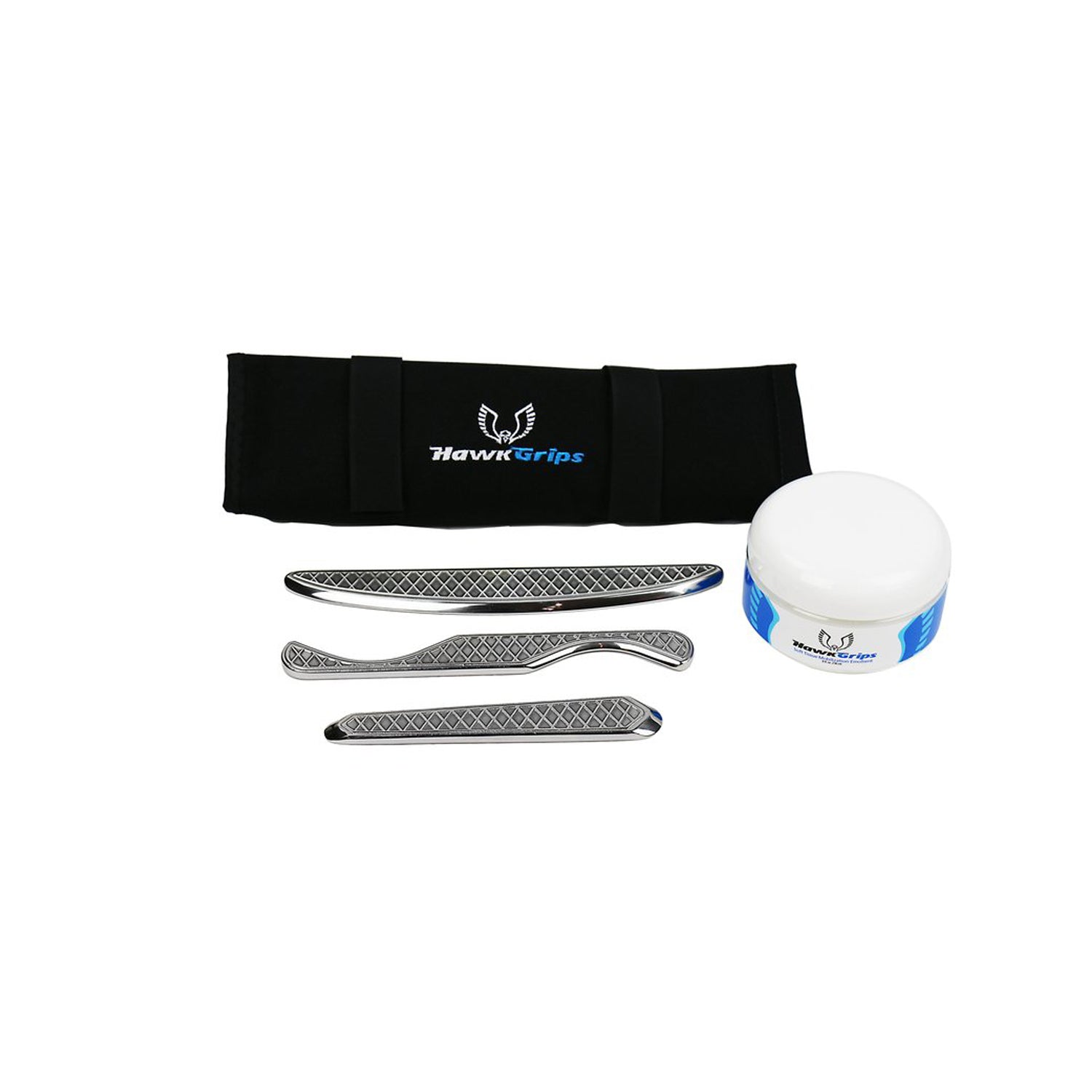 HGI - HawkGrips - 入門套裝。內含 HG4、HG8、HG9 三種小型工具各一個,一個捲式便攜包,一罐 8 盎司的常規潤膚劑,以及一份用戶手冊。 (本產品不得在 Amazon.com、Walmart.com、eBay 或任何其他第三方平台銷售。)