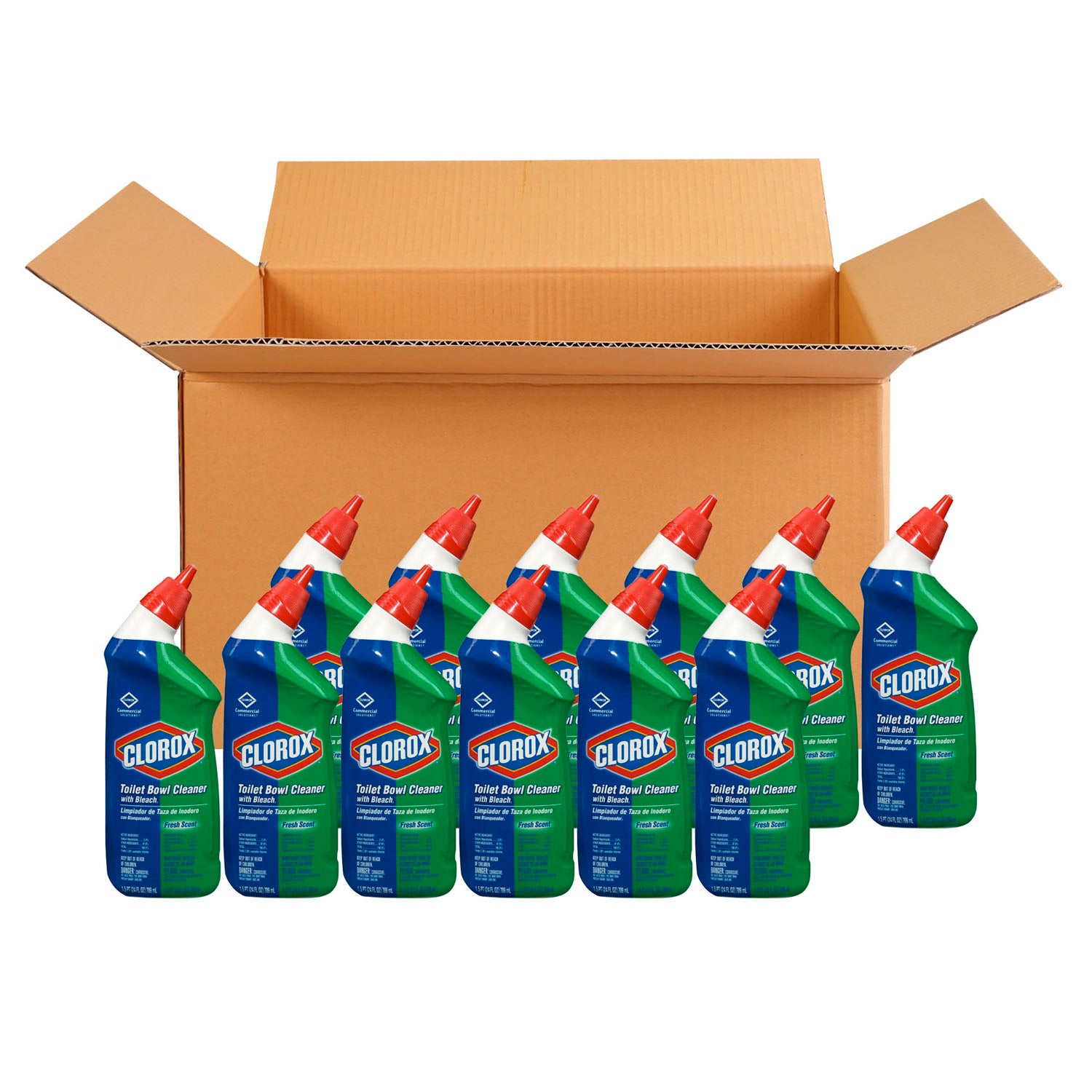 00031 - Clorox Sales Company - Clorox Commercial Solutions® Clorox® Manual Toilet Bowl Cleaner with Bleach, Fresh Scent, 24 fl oz, 12/cs (Continental US Only) (HAZMAT Fees Apply, cannot ship via Air or to AK, GU, HI, MP, PR, VI) , cs