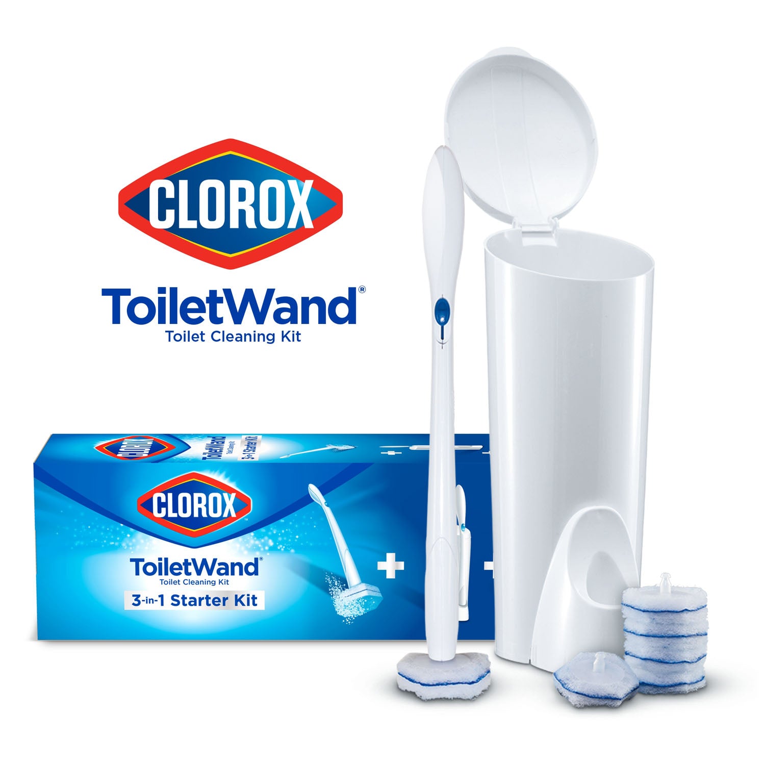 03191 - Clorox Sales Company - CloroxĀ® ToiletWandĀ® Disposable Toilet Cleaning System, Includes: ToiletWandĀ®, Storage Caddy and 6 Disinfecting ToiletWandĀ® Refill Heads, 6/cs (Continental US Only) , cs