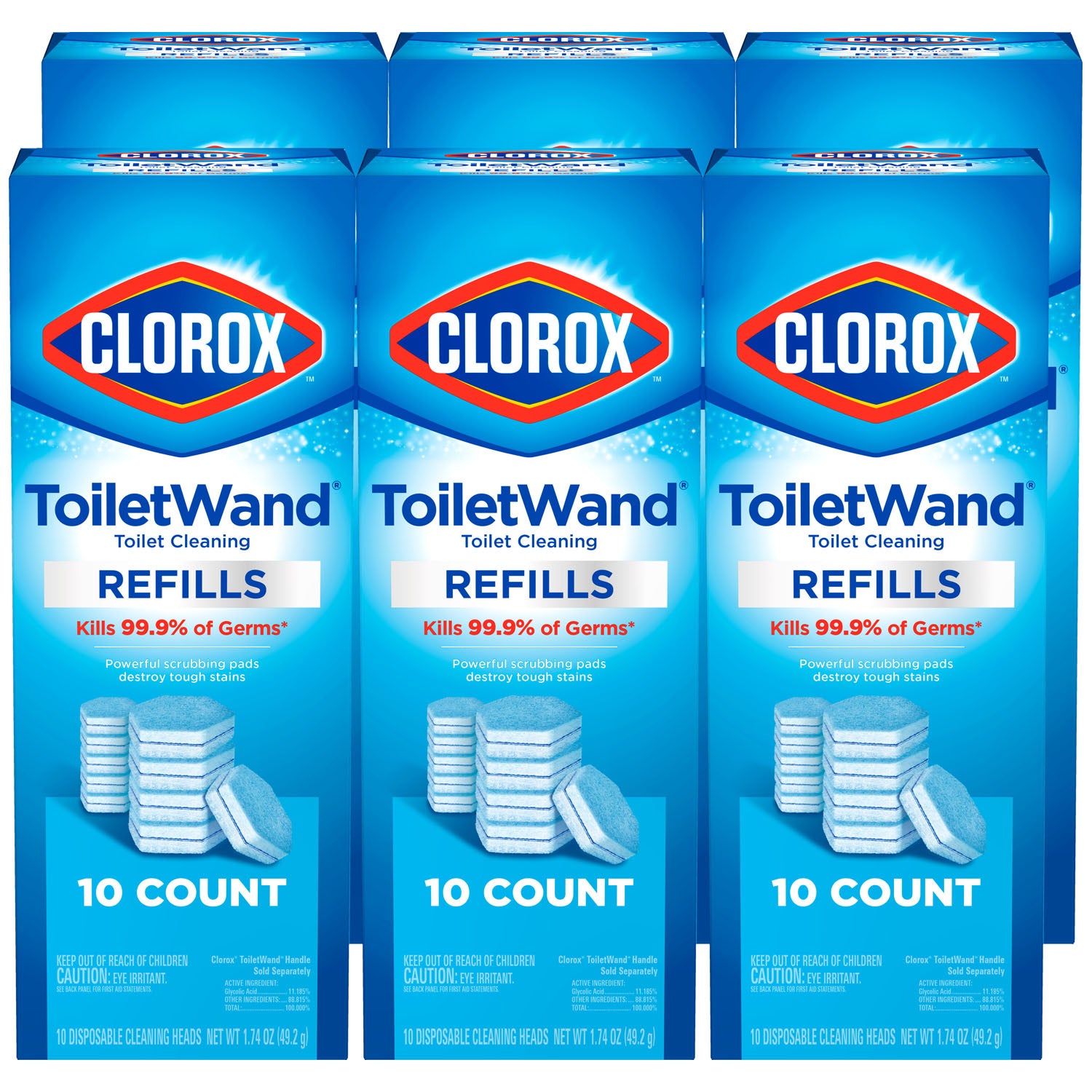 31620 - Clorox Sales Company - Toiletwand Disposable Toilet Cleaning Refill, 10ct, 6/cs (Continental US Only) , cs