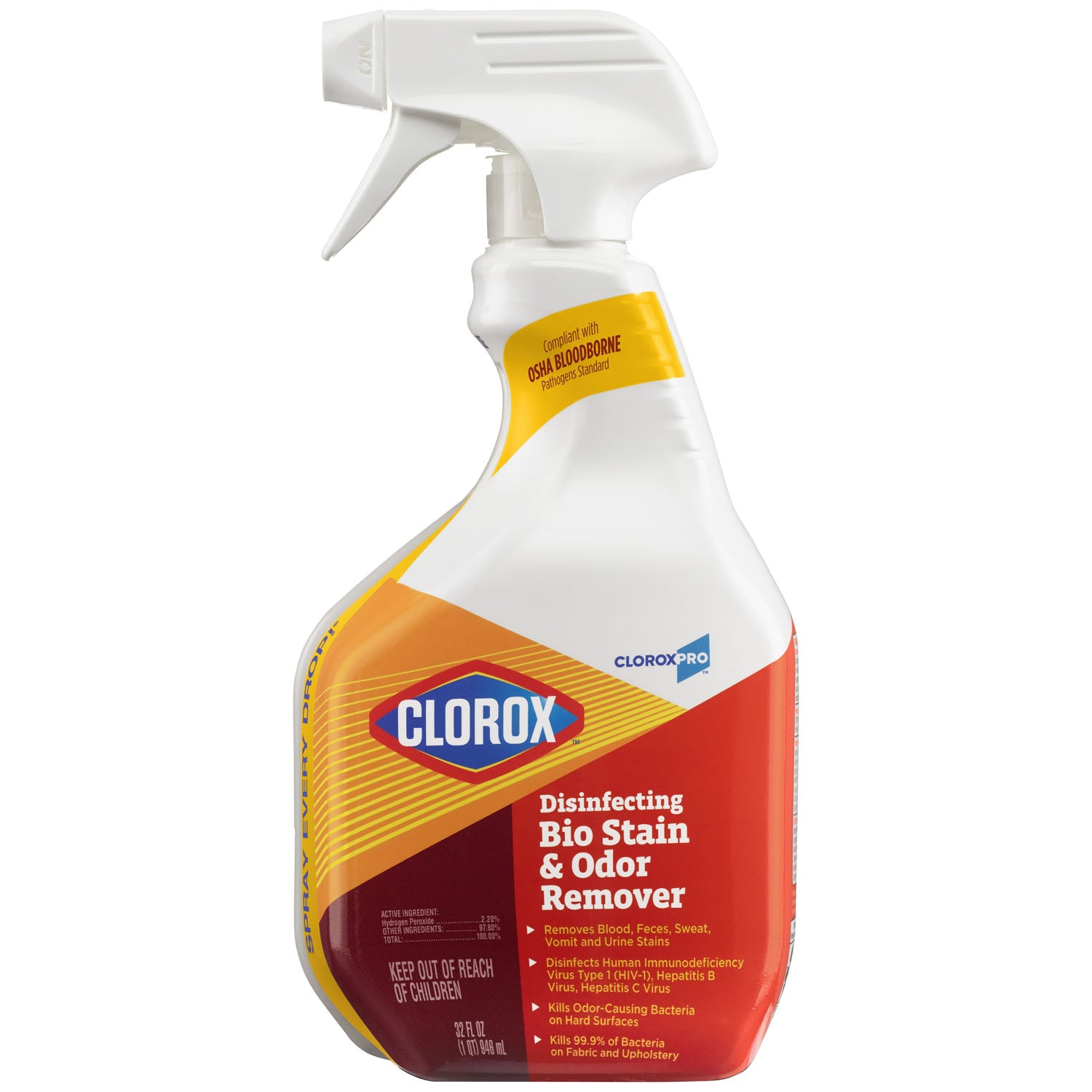 31903 - 高樂氏銷售公司 - CloroxPro™ 高樂氏®消毒生物去漬除臭噴霧,32 液盎司,9 瓶/箱(僅限美國大陸地區),箱裝