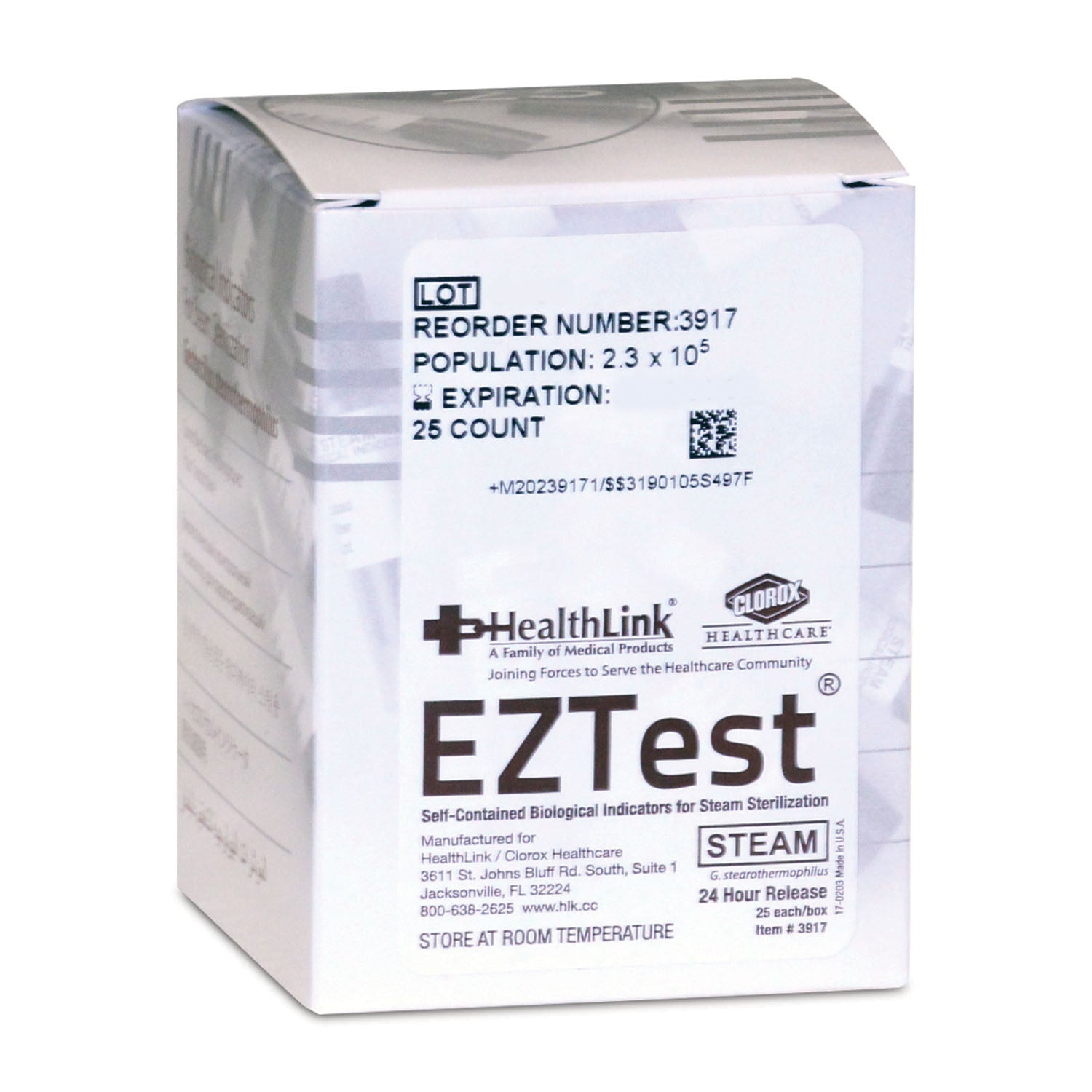 3917 - EDM3 公司有限責任公司 - EZTest™ 蒸汽,塑膠小瓶,25 支/盒(僅限美國),盒