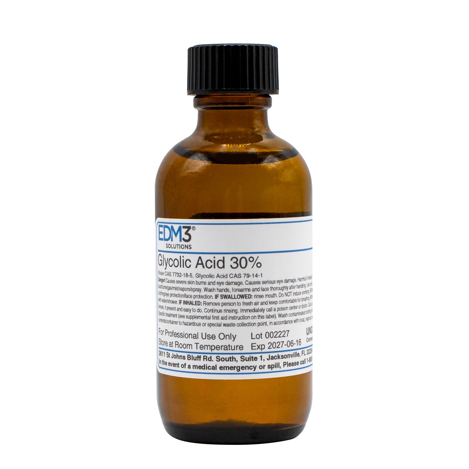 400473 - EDM3 Company LLC - Glycolic Acid, 30%, 2 oz (Item is Non-Returnable) (US Only) , ea