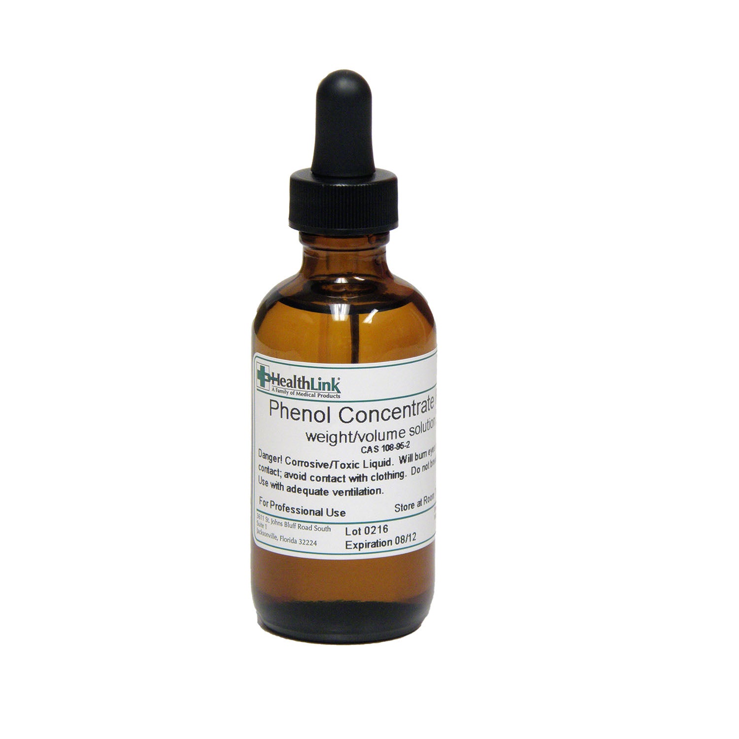 400508 - EDM3 Company LLC - Phenol, 89%, Dropper Bottle, 2 oz (Item is Non-Returnable) (US Only) (HAZMAT Fees Apply, cannot ship via Air or to AK, GU, HI, MP, PR, VI) (DROP SHIP ONLY) REQUIRES HAZMAT SHIPMENT , ea