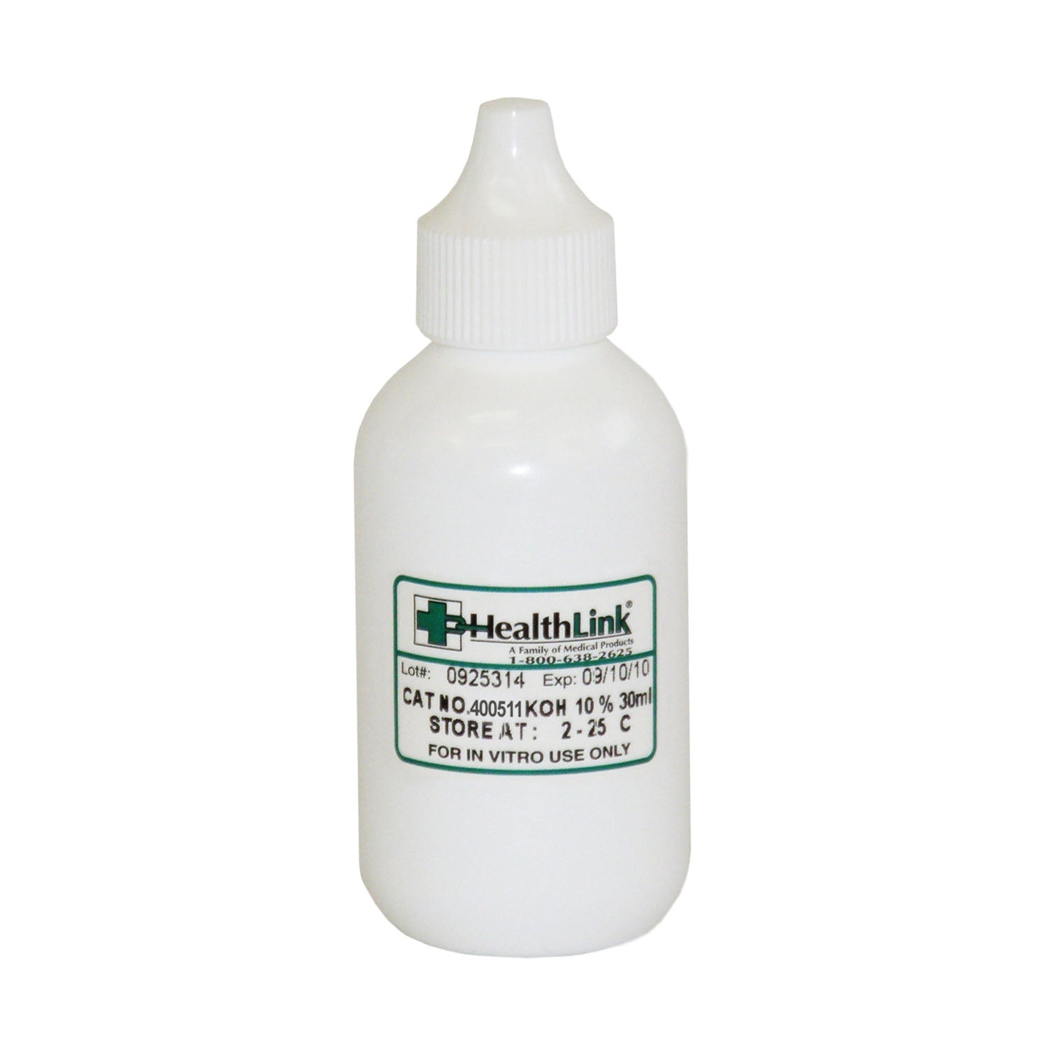 400511 - EDM3 Company LLC - Potassium Hydroxide, 10%, Dropper Bottle, 2 oz (Item is Non-Returnable) (US Only) (HAZMAT Fees Apply, cannot ship via Air or to AK, GU, HI, MP, PR, VI) , ea