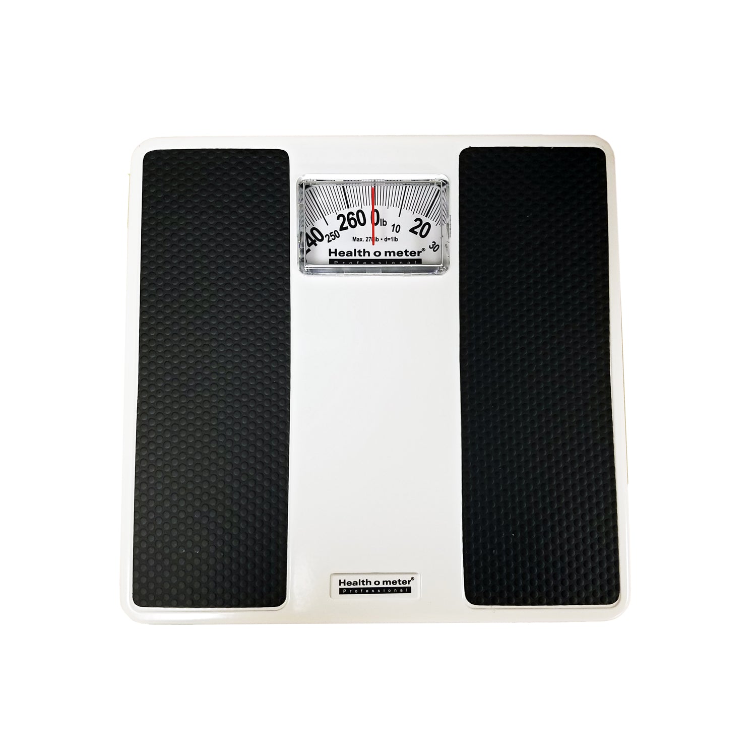 100LB - Pelstar LLC/Health o meter Professional Scales - Mechanical Floor Scale, 270 lb Capacity, 10¼" x 9 7/8" x 1 7/8" Platform Dimension, Steel Base, Easy To Read Dial, Non-Slip Mat, 3/cs (DROP SHIP ONLY) , cs