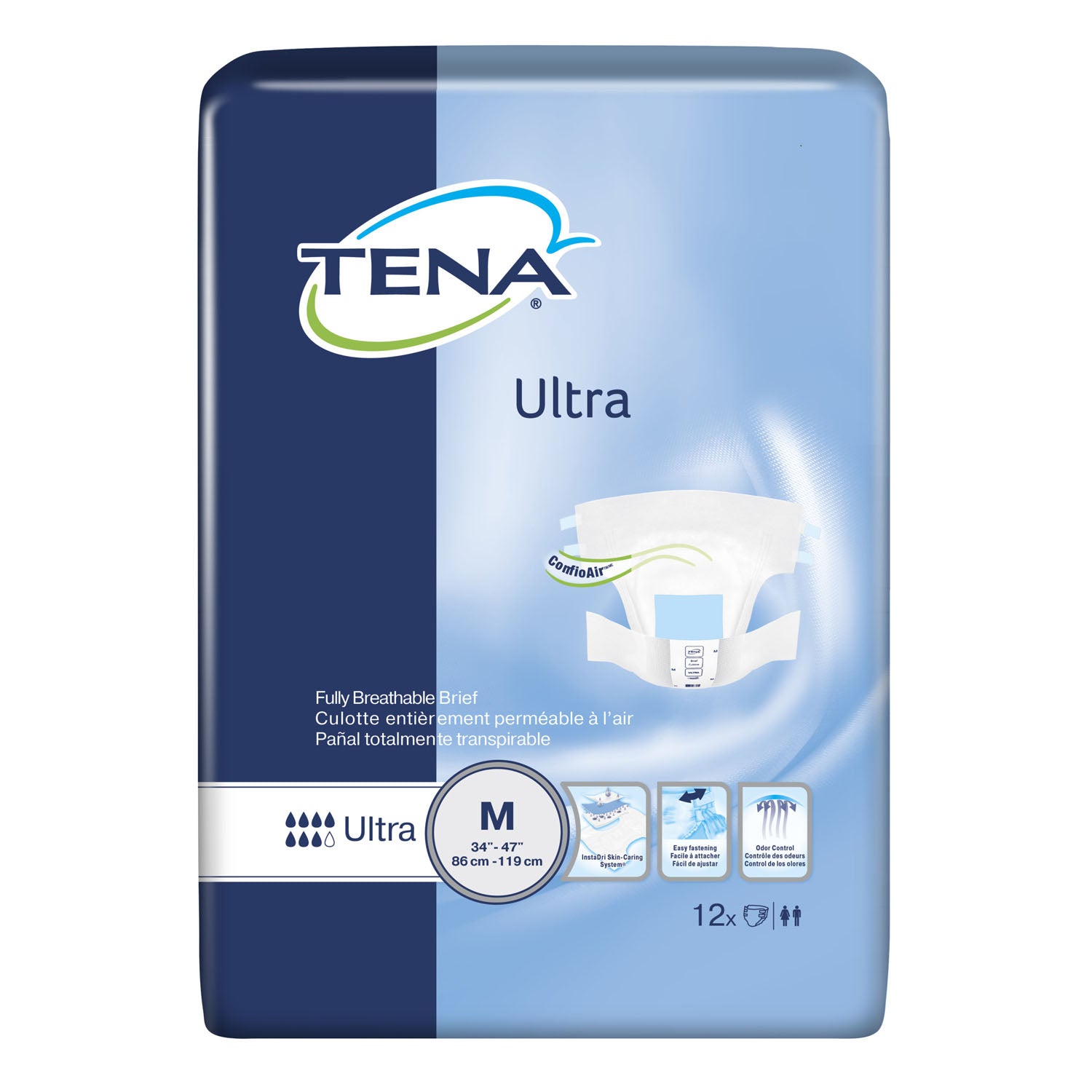 67252 - Essity Health & Medical Solutions - Ultra Briefs, paquete práctico, mediano, talla de cadera de 86 a 119 cm, gris, paquete de 12, paquete de 8 (solo EE. UU. continental), caja