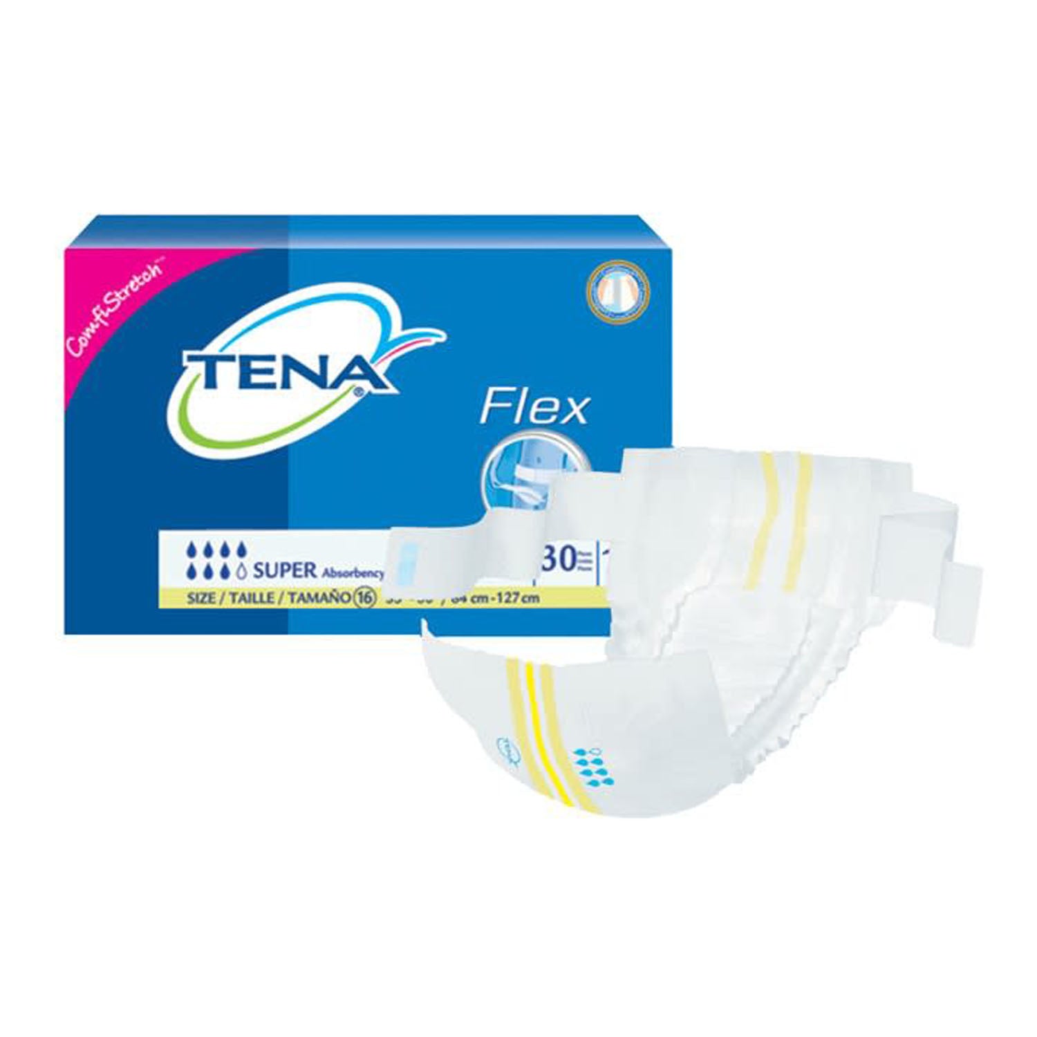 67806 - Essity Health & Medical Solutions - Super Briefs, grandes, talla 16, 33" - 50", amarillo, paquete de 30, paquete de 3/caja (solo EE. UU. continental) (próximamente descontinuado), caja