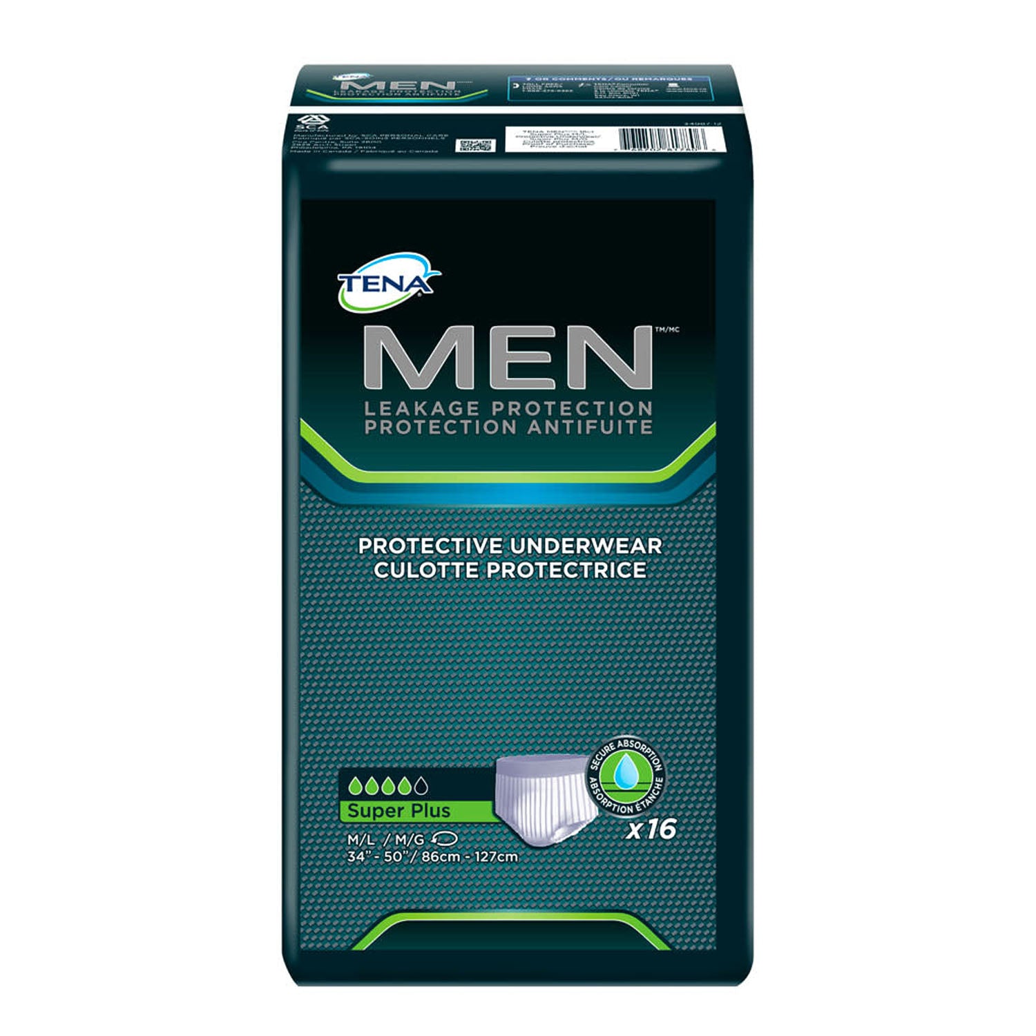 81780 - Essity Health & Medical Solutions - Protective Underwear, Men, Small/Medium, 34" - 50" Hip Size, White, 16/pk, 4 pk/cs (Continental US Only) , cs