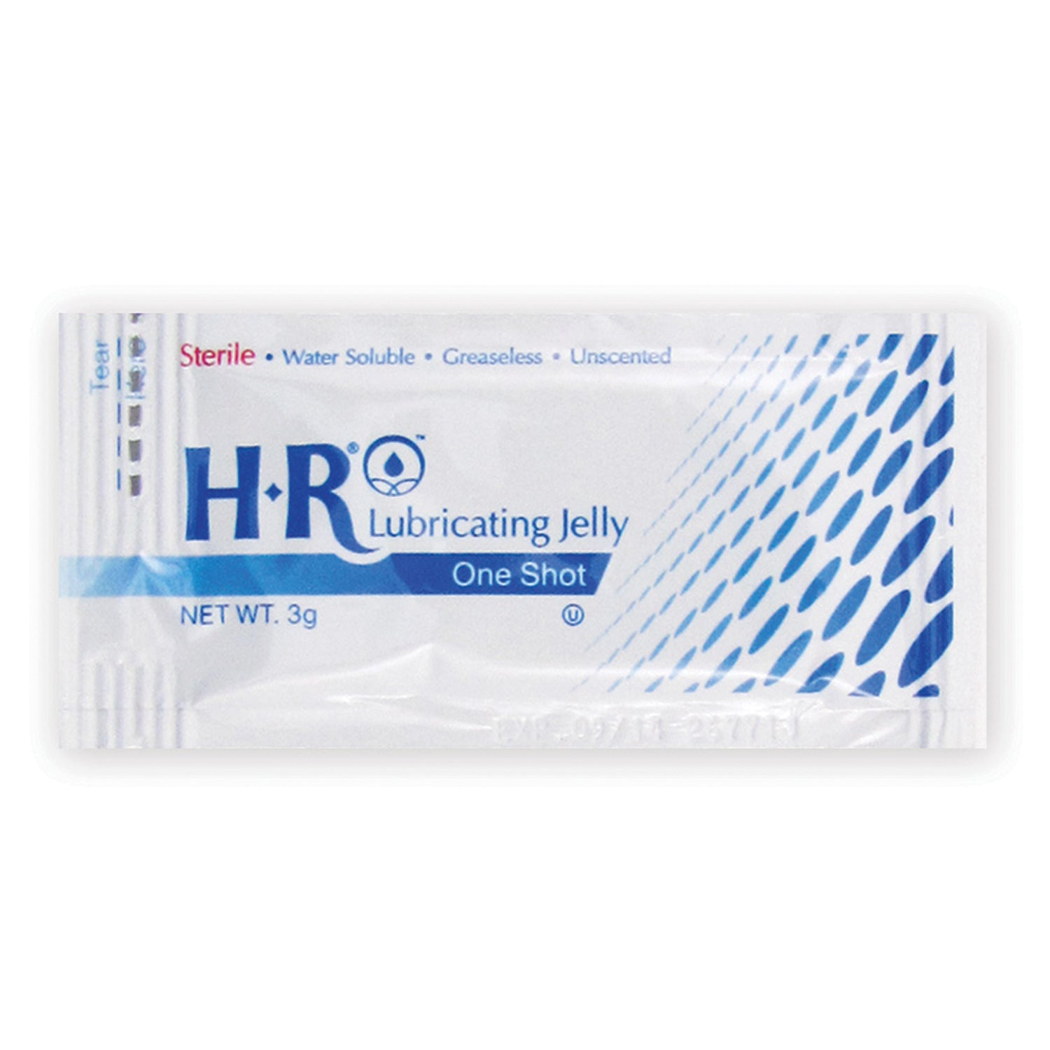 207 - HR Healthcare - HR® Lubricating Jelly, Sterile, 3gm, One Shot®, 144 ea/bx (112 cs/plt) , bx