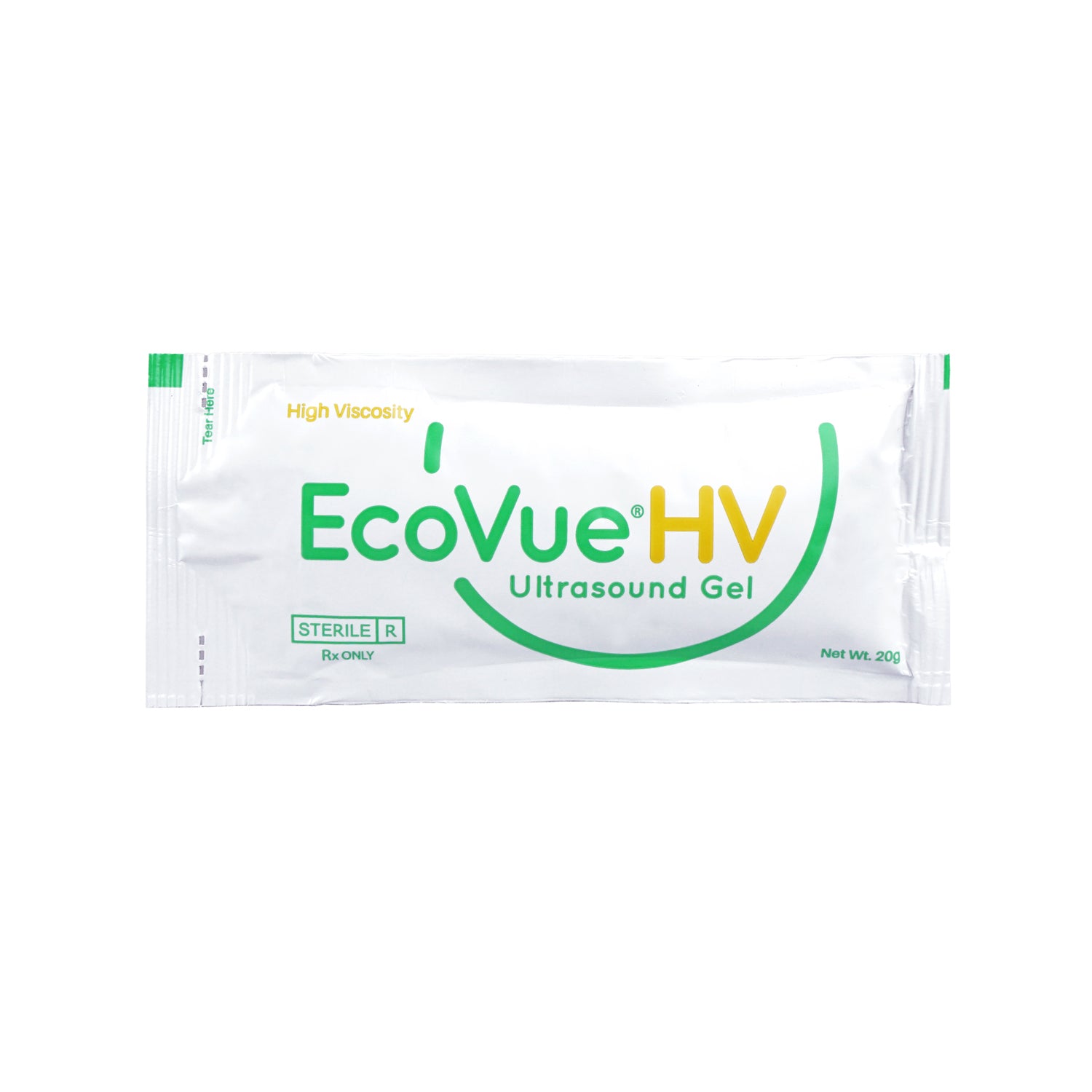 380NW - HR Healthcare - EcoVue® 高黏度超音波凝膠,20公克包裝,無菌,100包/盒,4盒/箱,箱裝