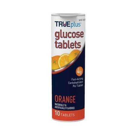 1032710 - TRUEplus - Glucose Supplement TRUEplus 10 per Bottle Chewable Tablet Orange Flavor P1H01RN-10 Bottle of 1, (BT)
