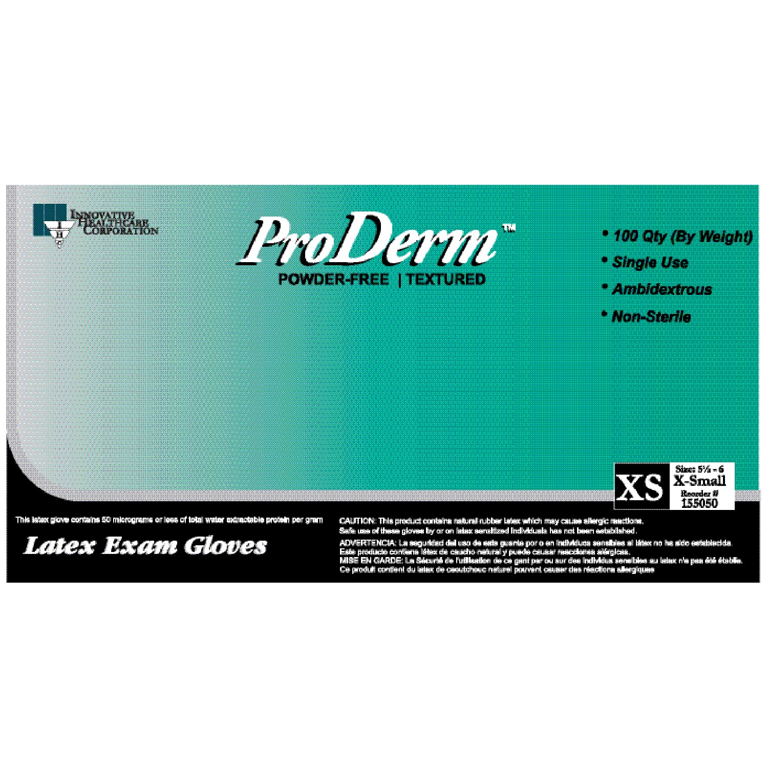 155100 - Innovative Healthcare Corp., Inc. - Gloves, Exam, Small, Latex, Non-Sterile, PF, Textured, Online Chlorination, 100/bx, 10 bx/cs (75 cs/plt) , cs