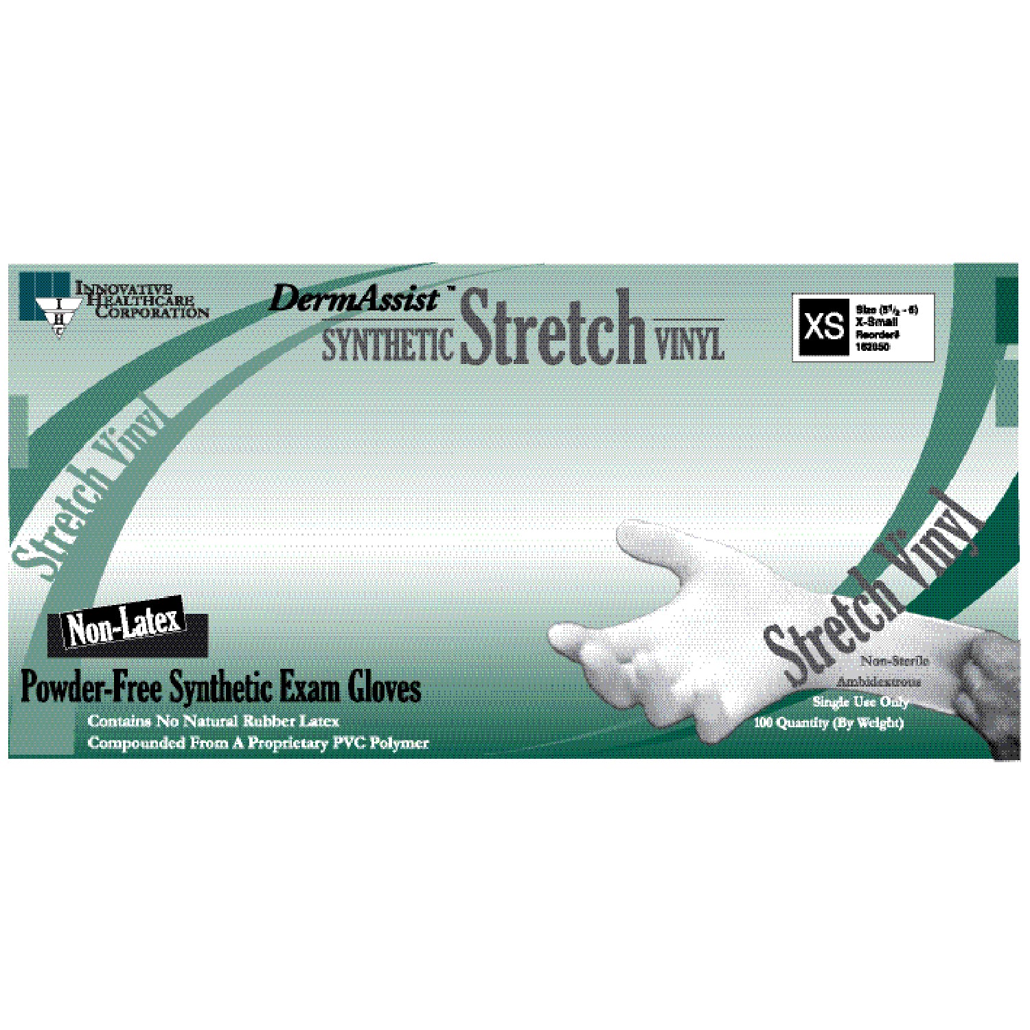162050 - Innovative Healthcare Corp., Inc. - Gloves, Exam, X-Small (5½ - 6), Stretch Vinyl, Non-Sterile, PF, Smooth, 100/bx, 10 bx/cs (Temporarily Unavailable for Sale) , cs