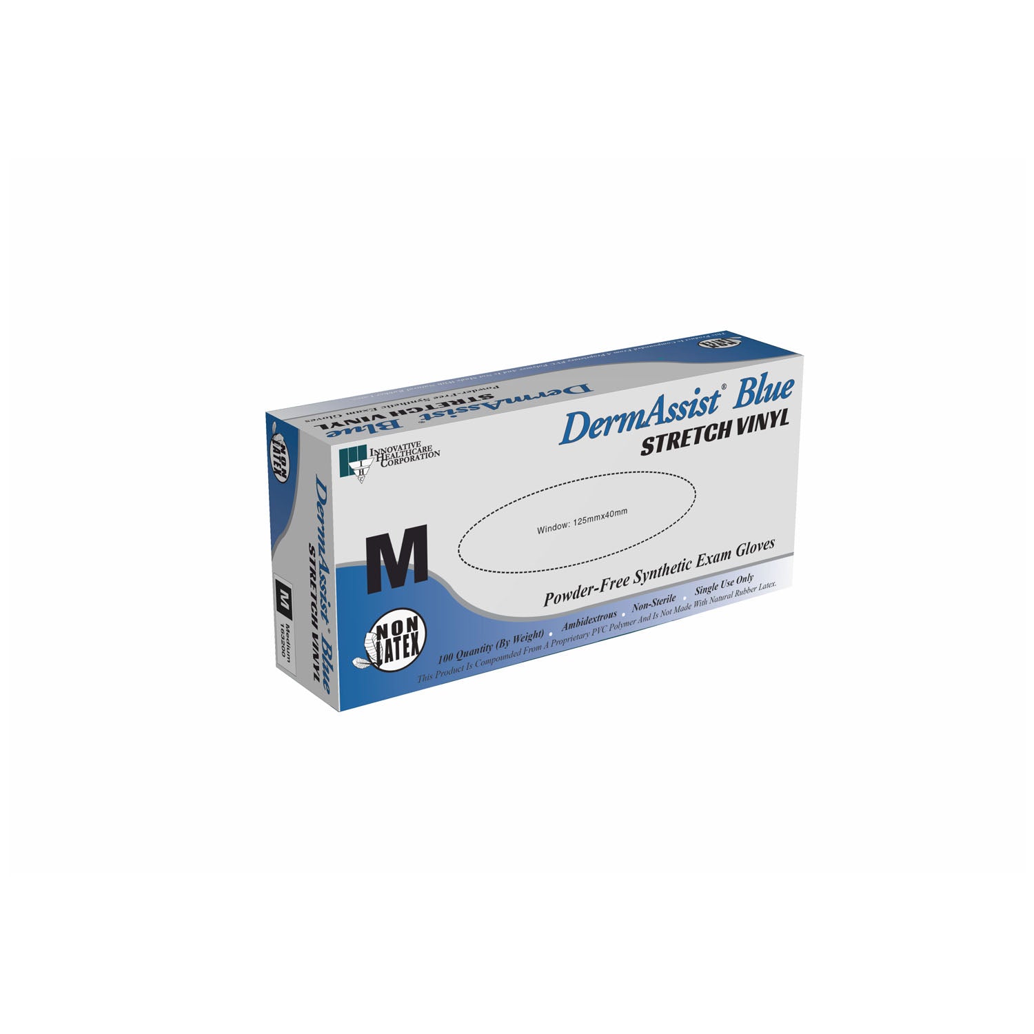 163200 - Innovative Healthcare Corp., Inc. - Gloves, Exam, Medium, Blue, Stretch Vinyl, Non-Sterile, PF, 100/bx, 10 bx/cs (84 cs/plt) , cs