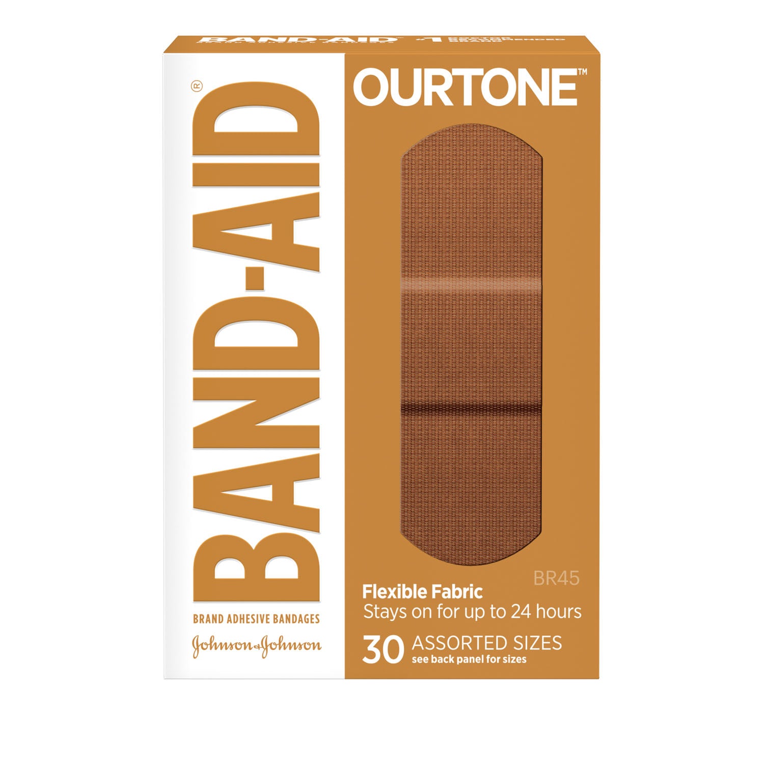119585 - Kenvue - Band-Aid® Ourtone BR45 Bandage, Surtido, 30 u., 6/caja, 4 cajas/caja (Solo EE. UU. continental + HI) (Precios sujetos a cambios sin previo aviso), caja