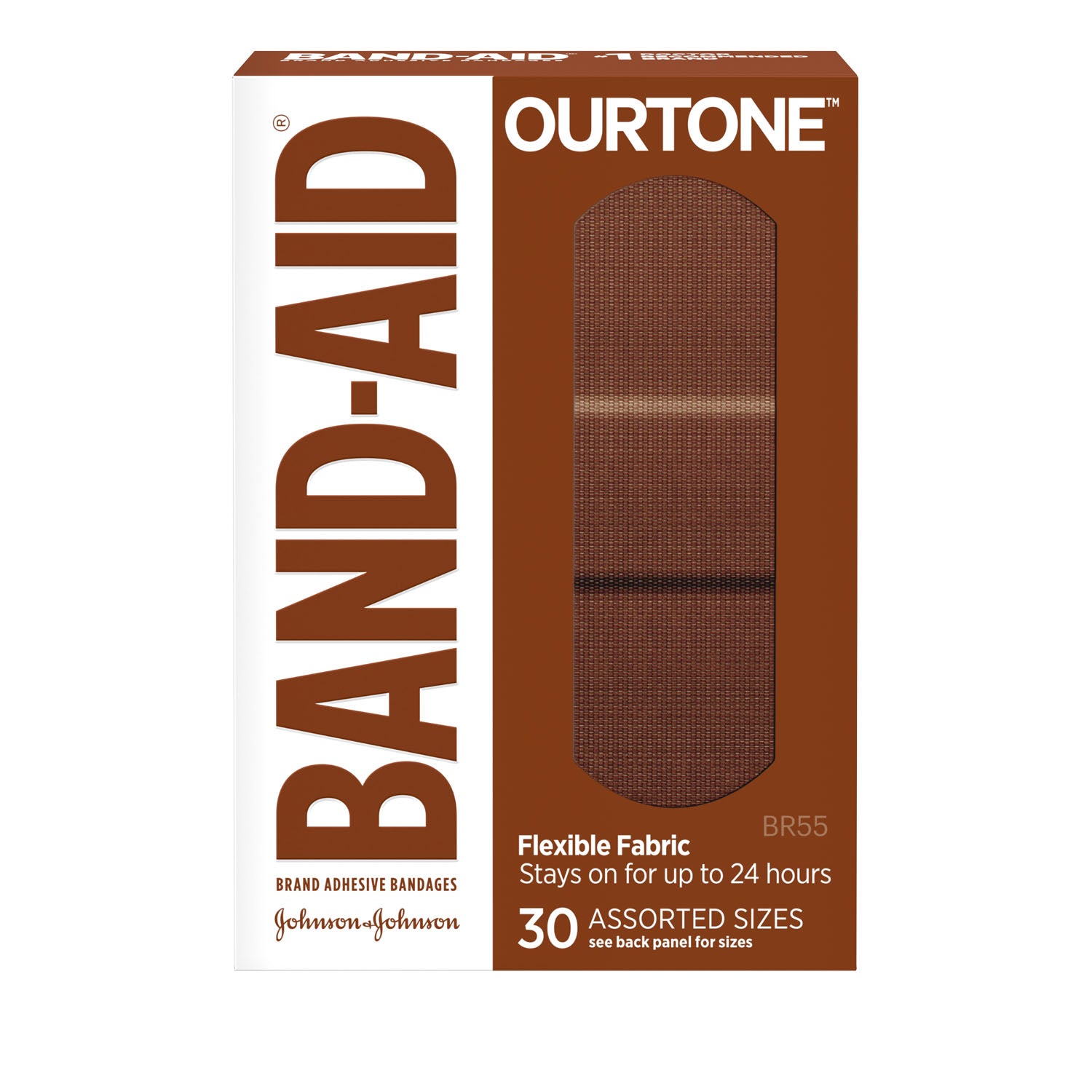119586 - Kenvue - Band-Aid® Ourtone BR55 Bandage, Surtido, 30 u, 6/caja, 4 cajas/caja (Solo EE. UU. continental + HI) (Precios sujetos a cambios sin previo aviso), caja