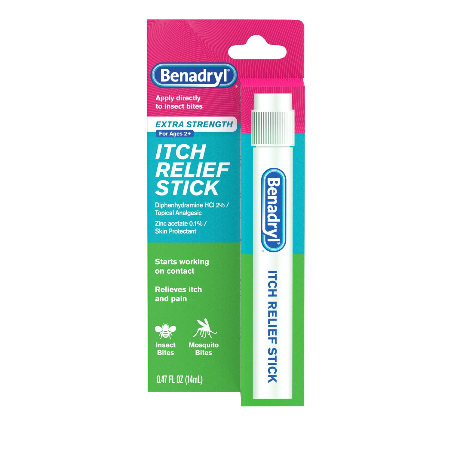 17140 - Kenvue - Benadryl Itch Relief Stick, 14 ml, 6/caja, 4 cajas/caja (solo EE. UU. continental + HI) (precios sujetos a cambios sin previo aviso), caja