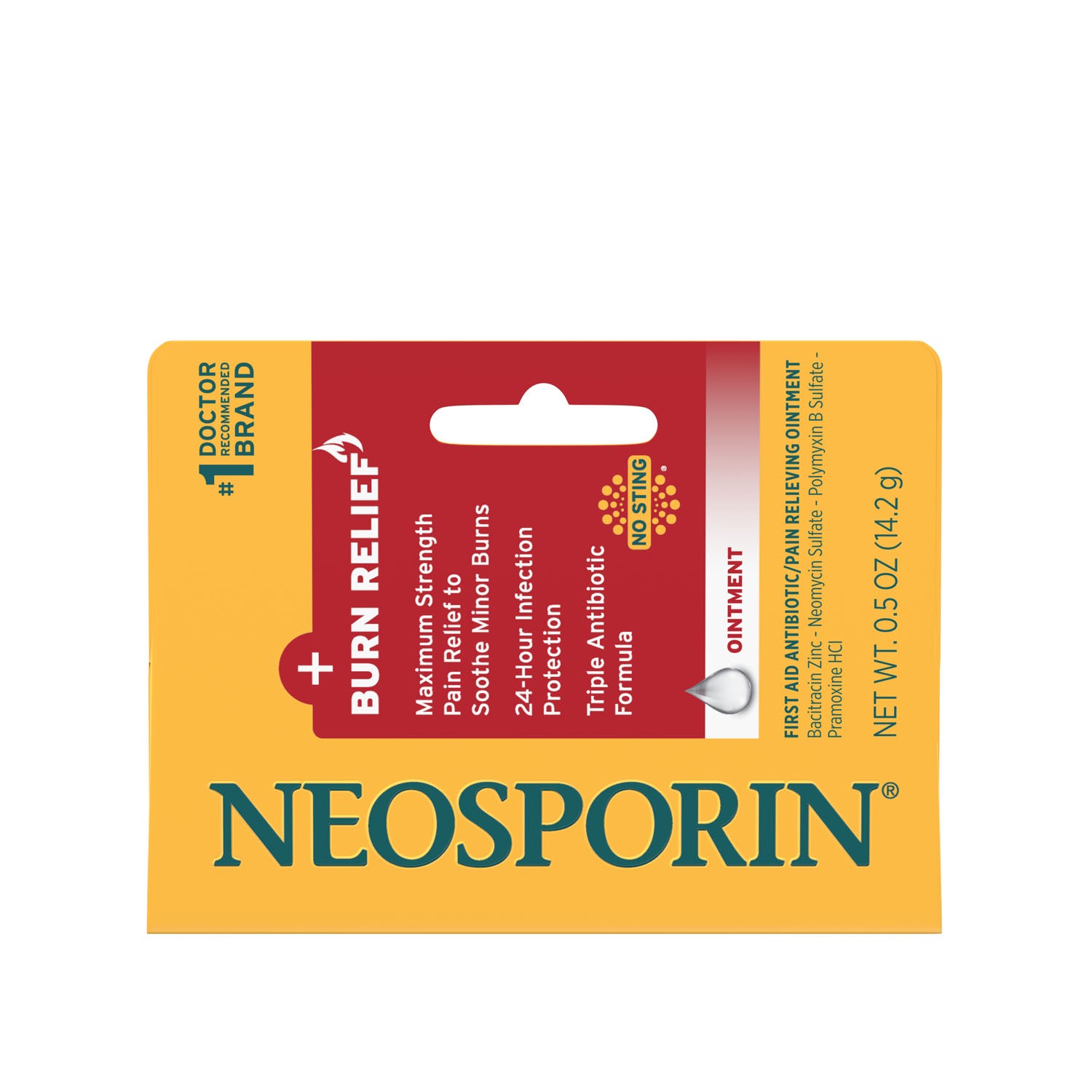 23836 - Kenvue - Neosporin con alivio de quemaduras, 0.5 oz, 6/caja, 12 cajas/caja (solo EE. UU. continental + HI) (precios sujetos a cambios sin previo aviso), caja
