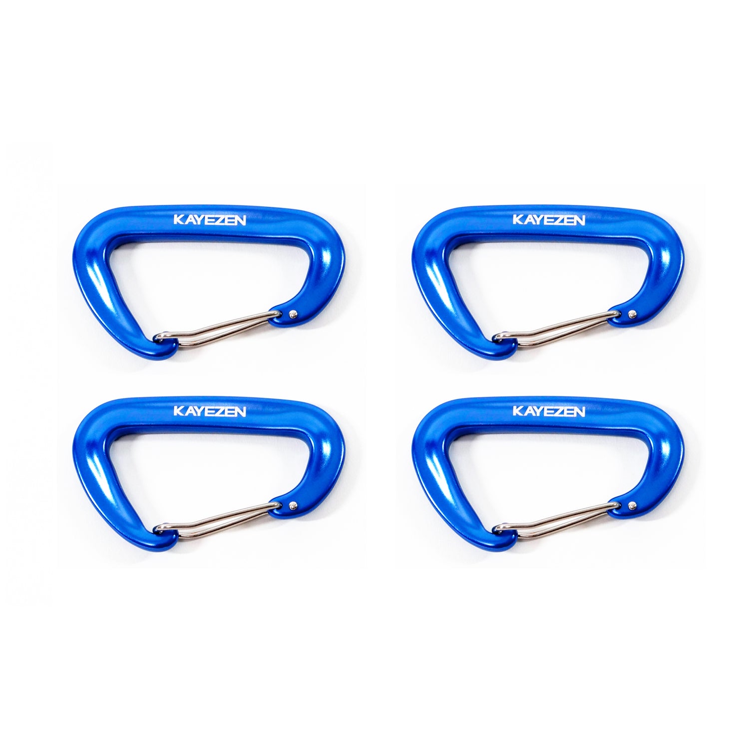 RQX-CB4PK - Kayezen LLC - Kayezen VECTOR Carabiner, 4/pk (Rated Specifically to Pair w/ attachments for the Kayezen VECTOR or Any Cable Attachment Machine), 3"L x 2"W, Blue Metal (Cannot be sold through any site ie Amazon, Jet, e-bay, woot, Staples or an