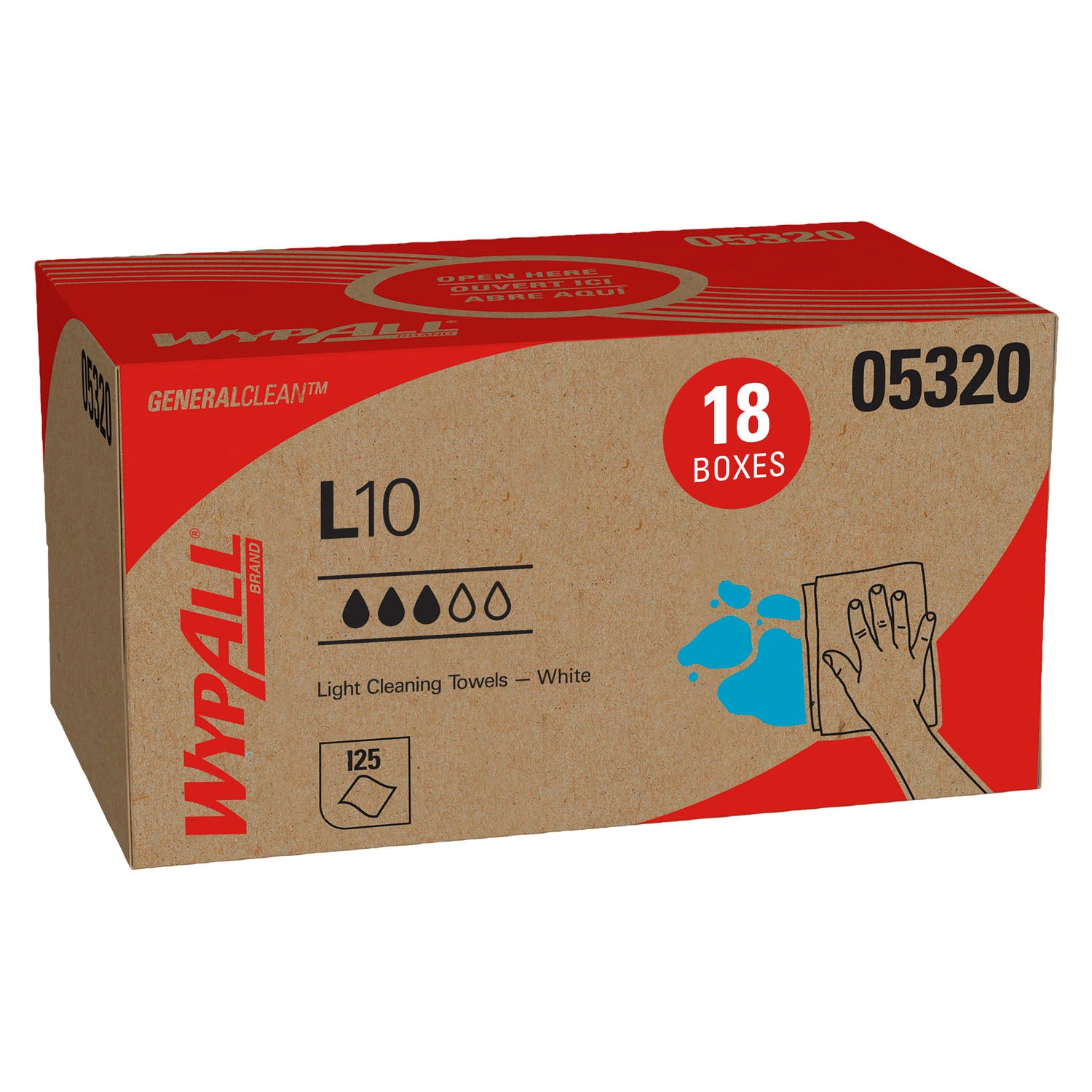 05320 - Kimberly-Clark Professional - Wypall® L10 Utility Wipes, White, 9" x 10½", 125/bx, 18 bx/cs (Products cannot be sold on Amazon.com or any other 3rd party site) (US Only) , cs
