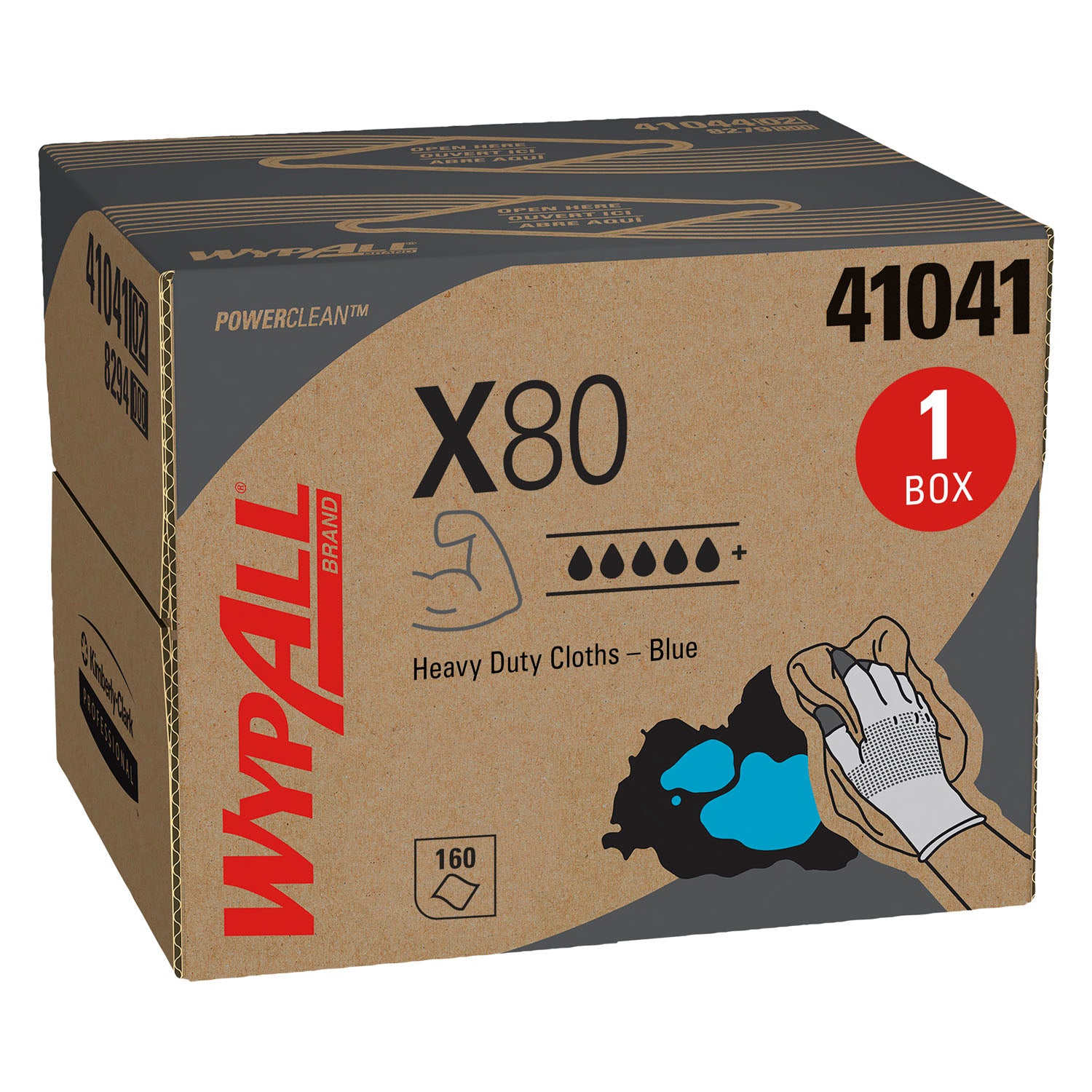 41041 - Kimberly-Clark Professional - WYPALL X80 Wipers, Blue, 12.5" X 16.8", Pop-Up Box, 160 sheets/bx (70 bx/plt) (Products cannot be sold on Amazon.com or any other 3rd party site) (US Only) , bx