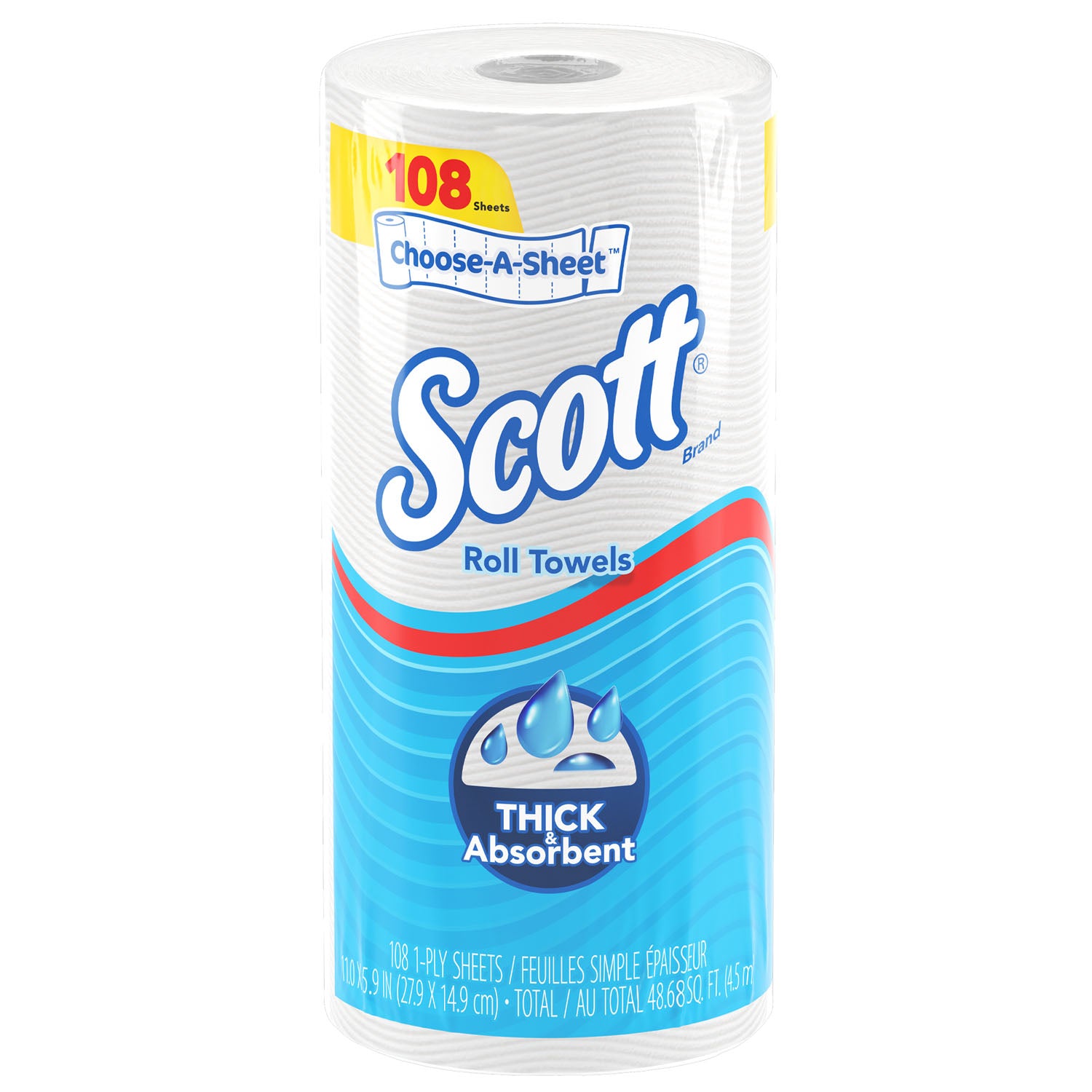 47031 - 金佰利專業護理 - Scott 自選紙巾,11 英寸 x 5.9 英寸卷裝,白色,100 張/卷,24 卷/箱(此商品包裝可能存在捲邊現象,部分產品可能為 100 張/卷,部分產品可能為 108 張/亞馬遜卷)(此商品無法在亞馬遜卷上銷售)