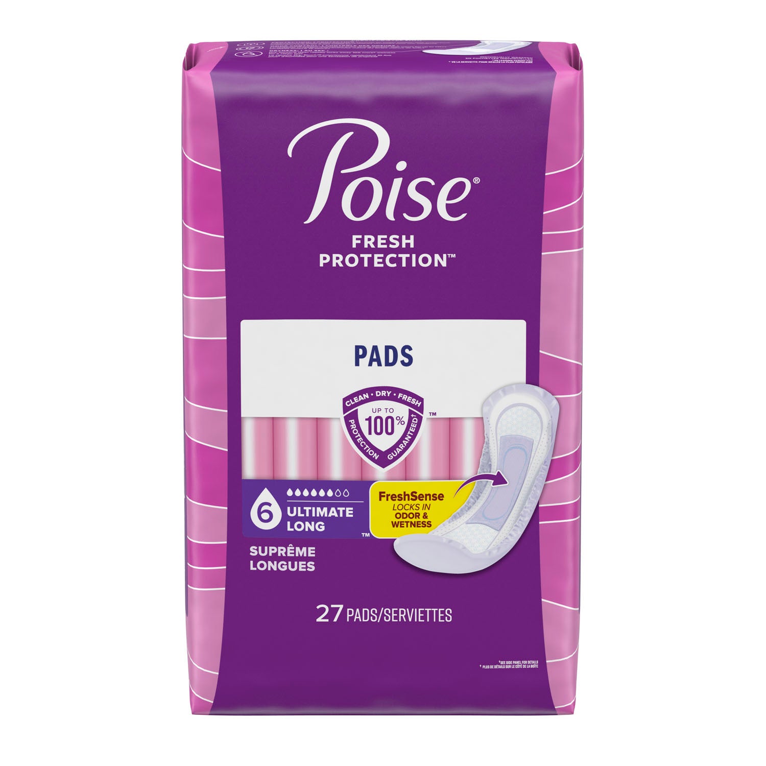 33593 - Kimberly-Clark Consumer - Toallas higiénicas Poise, Ultimate, largas, paquete de 27, paquete de 4/caja (solo EE. UU.), caja
