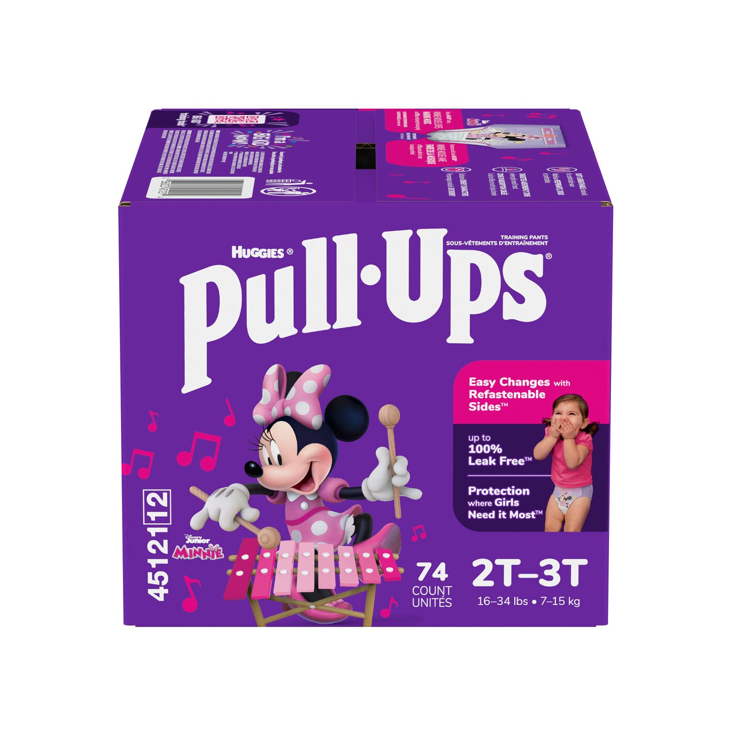 45121 - Kimberly-Clark Consumer - Training Pants, 2T-3T, Girls Giga Pack, 74/pk, 1 pk/cs (US Only) , cs