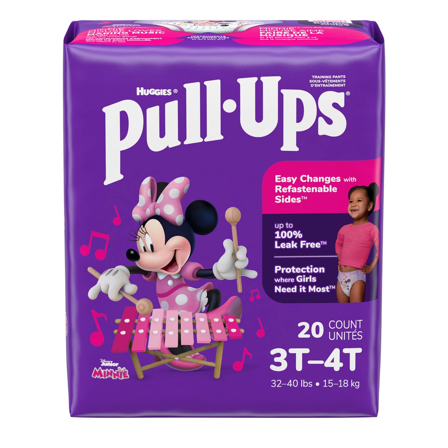 51353 - Kimberly-Clark Consumer - Training Pants, 3T-4T, Girls Jumbo Pack, 20/pk, 4 pk/cs (US Only) , cs