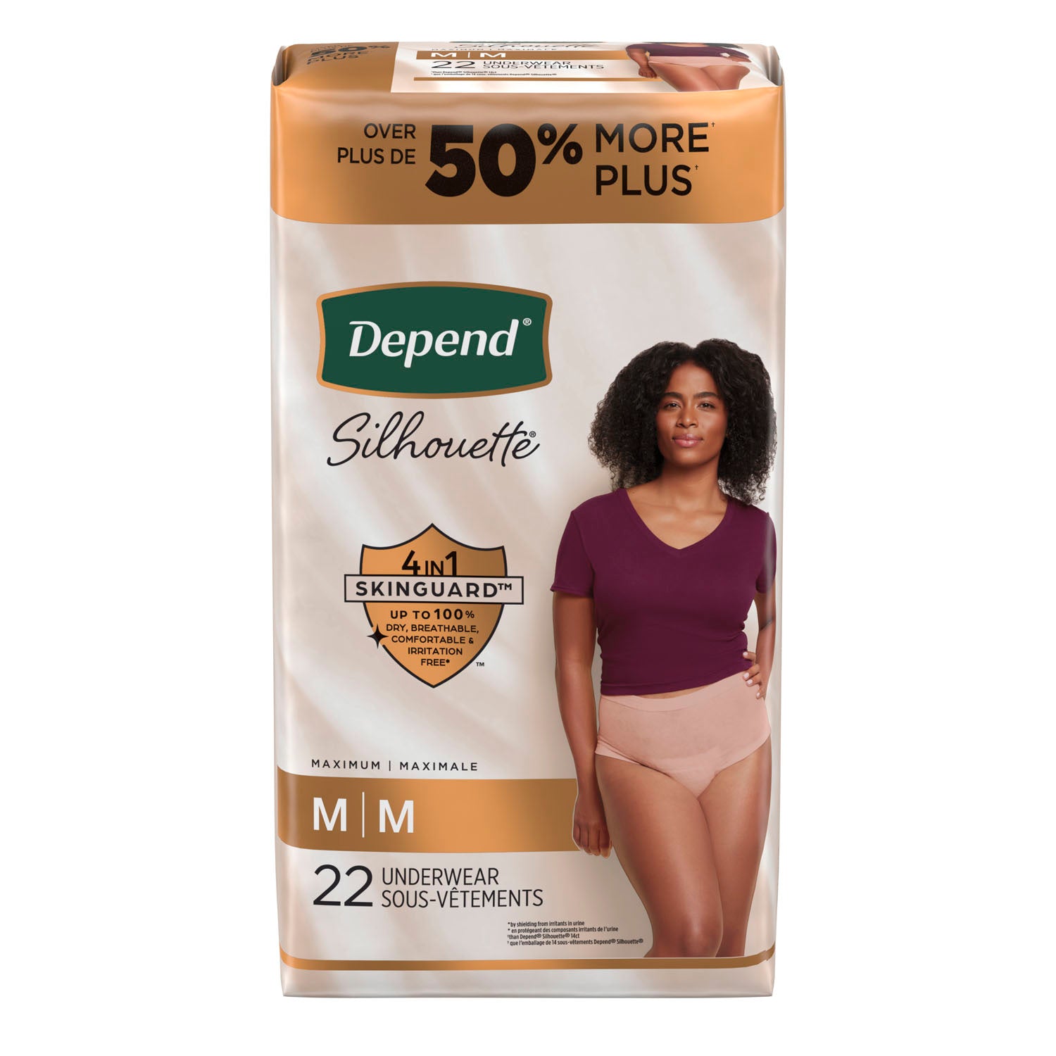 51450 - Kimberly-Clark Consumer - Silhouette Underwear, Maximum Absorption, Women, Medium, 22/pk, 2 pk/cs (Products cannot be sold on Amazon.com or any other 3rd party site) (US Only) , cs