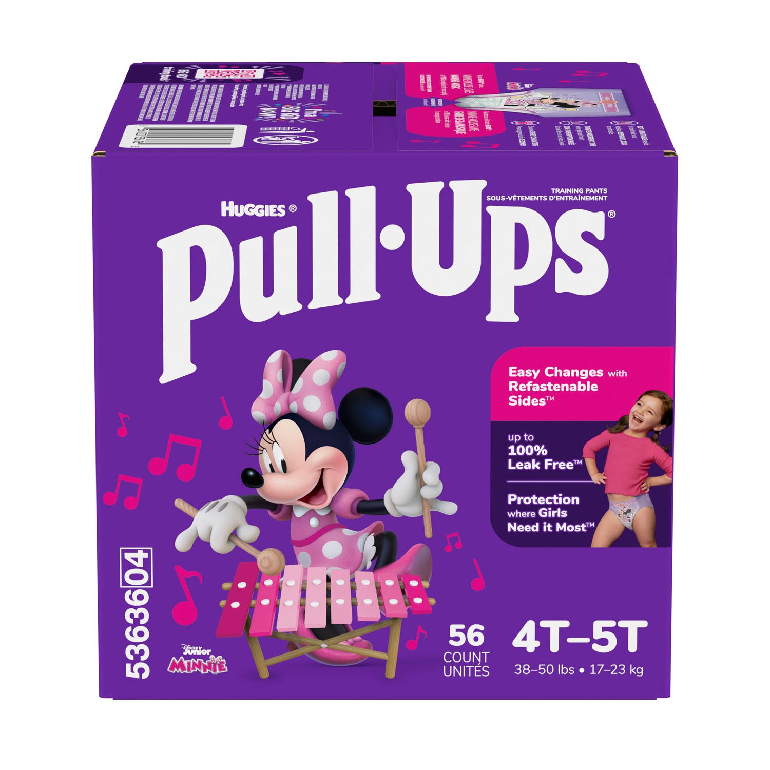 53636 - Kimberly-Clark Consumer - Training Pants, 4T-5T, Girls Giga Pack, 56/pk, 1 pk/cs (US Only) , cs
