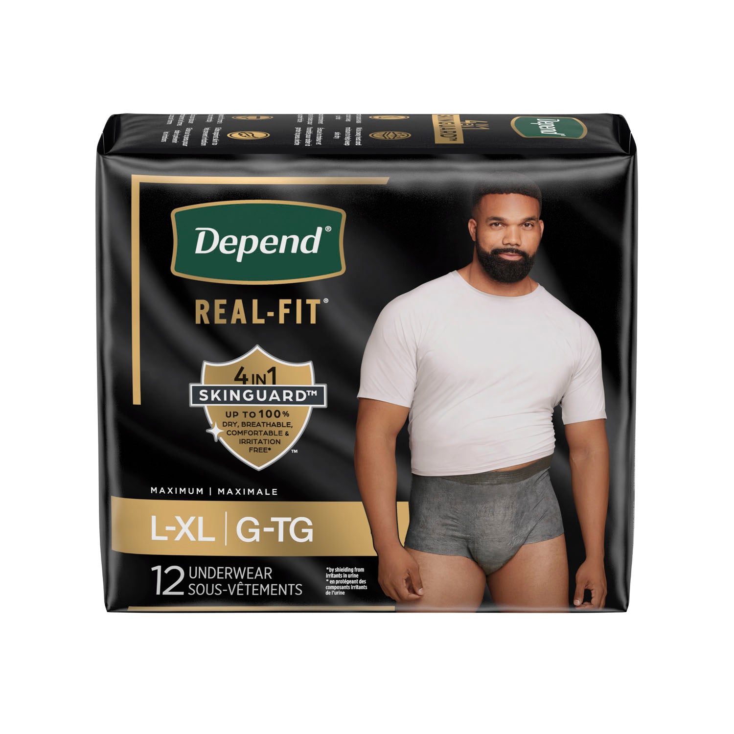 55427 - Kimberly-Clark Consumer - Real Fit Underwear, Male, Adult, Large/X-Large, Disposable, Heavy Absorbency, 12/pk, 2pk/cs (US Only) , cs