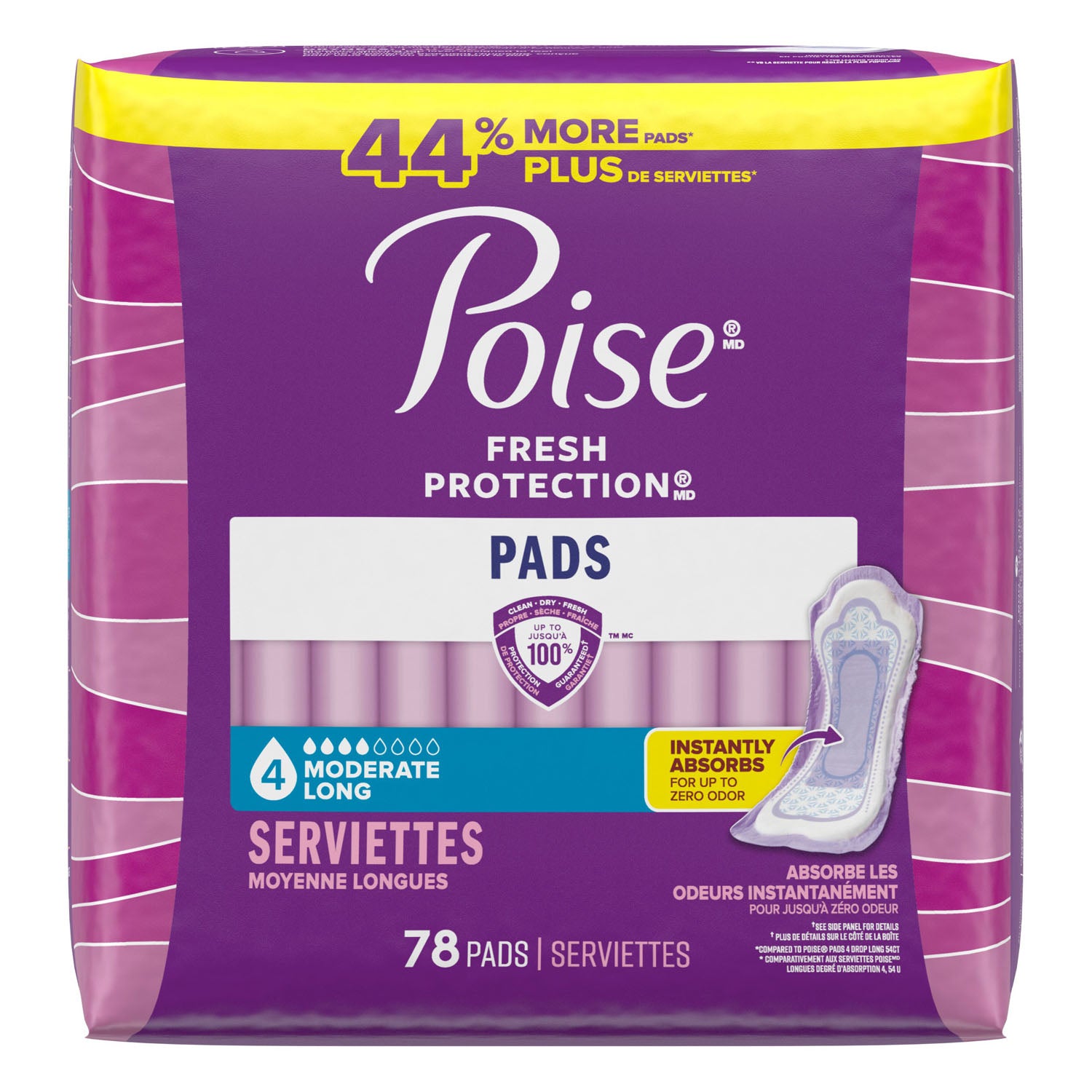 56387 - Kimberly-Clark Consumer - Poise Pads, Moderate, Long, 78/pk, 2 pk/cs (US Only) , cs